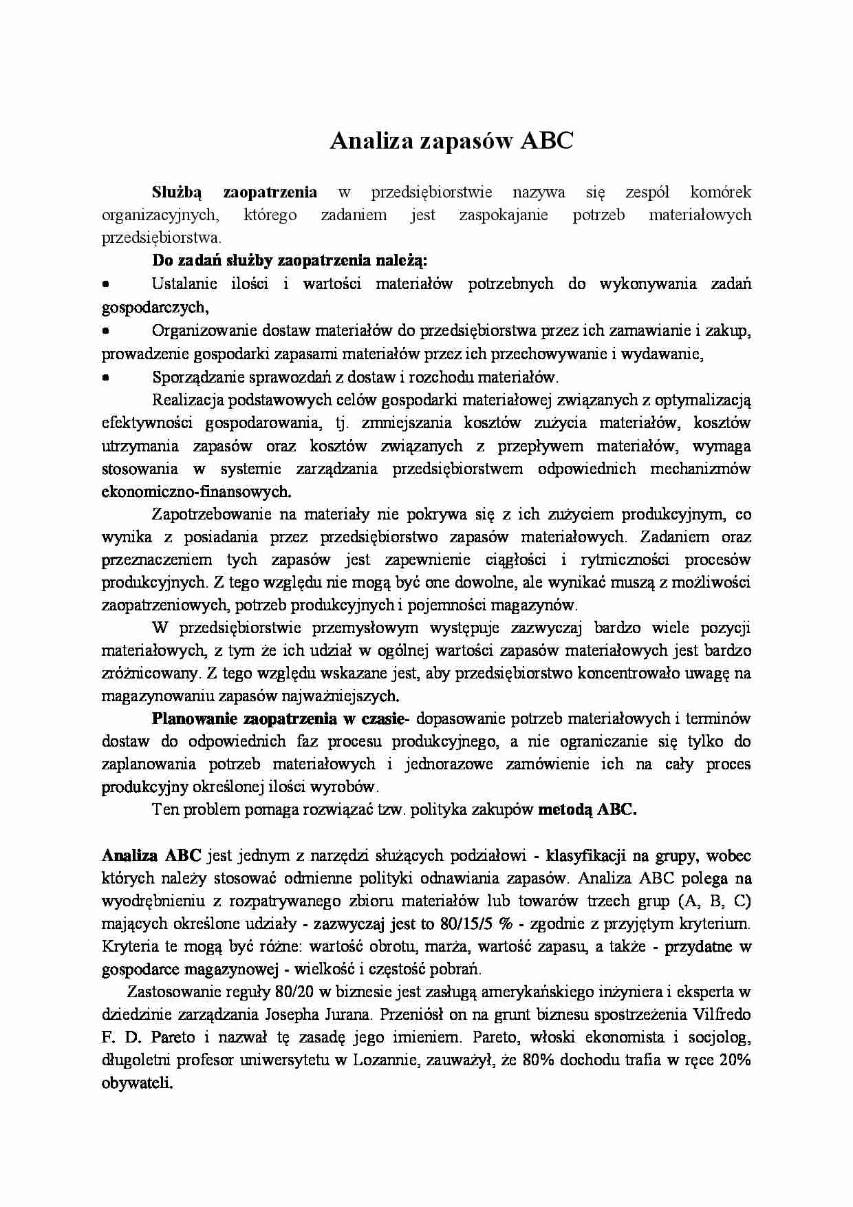Analiza zapasów ABC - strona 1