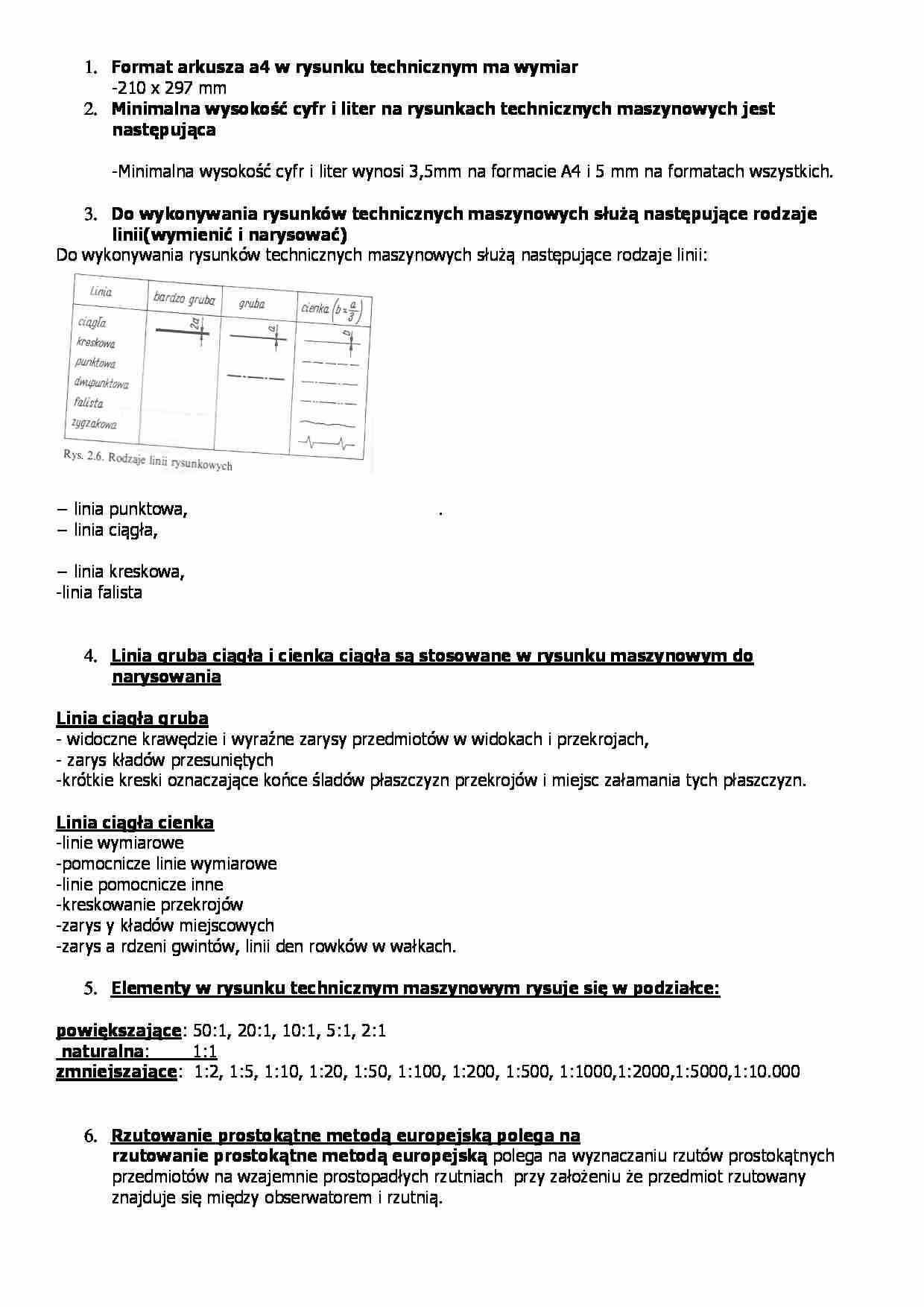 Rysunek techniczny - pytania i odpowiedzi - strona 1