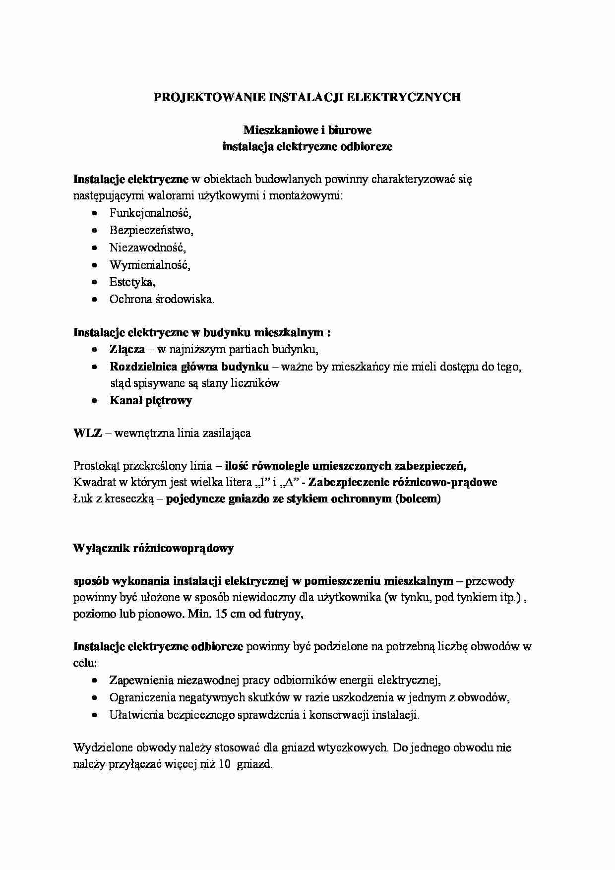 Projektowanie instalacji eketrycznych - strona 1