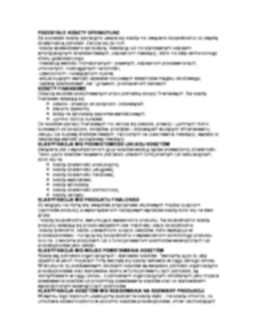 Koszty - definicja i klasyfikacja - strona 2