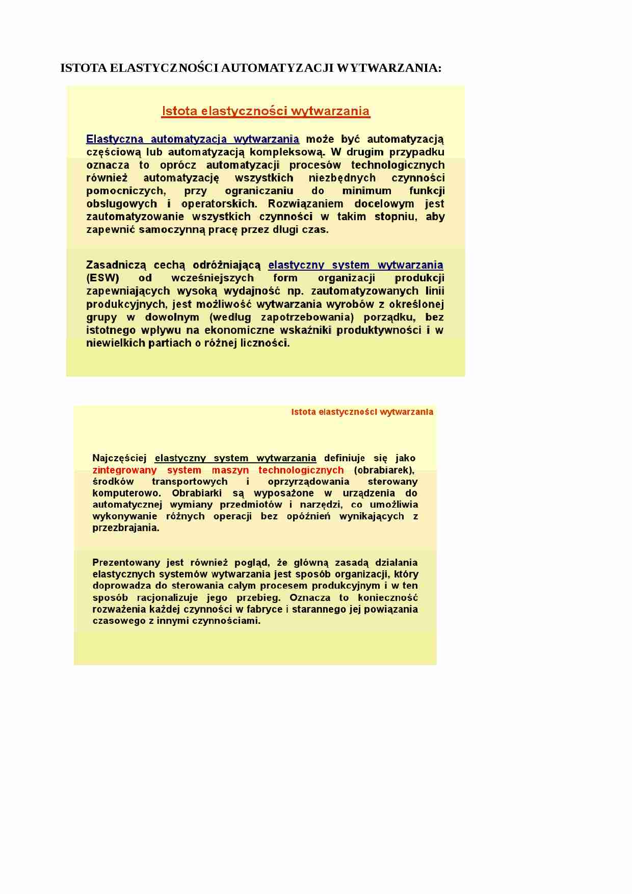 Istota elastyczności i automatyzacji wytwarzania - strona 1