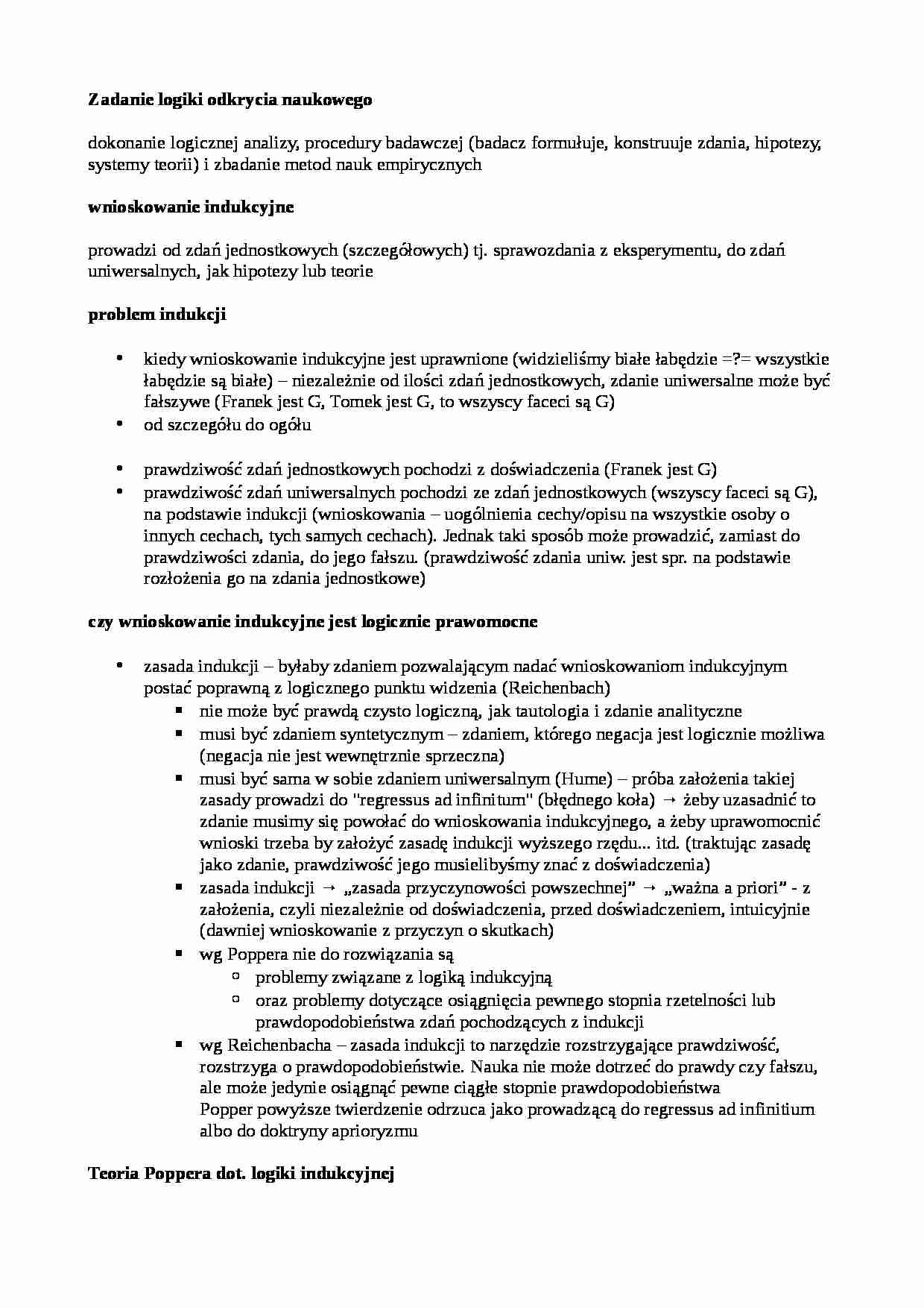 Teorie według Poppera  - strona 1
