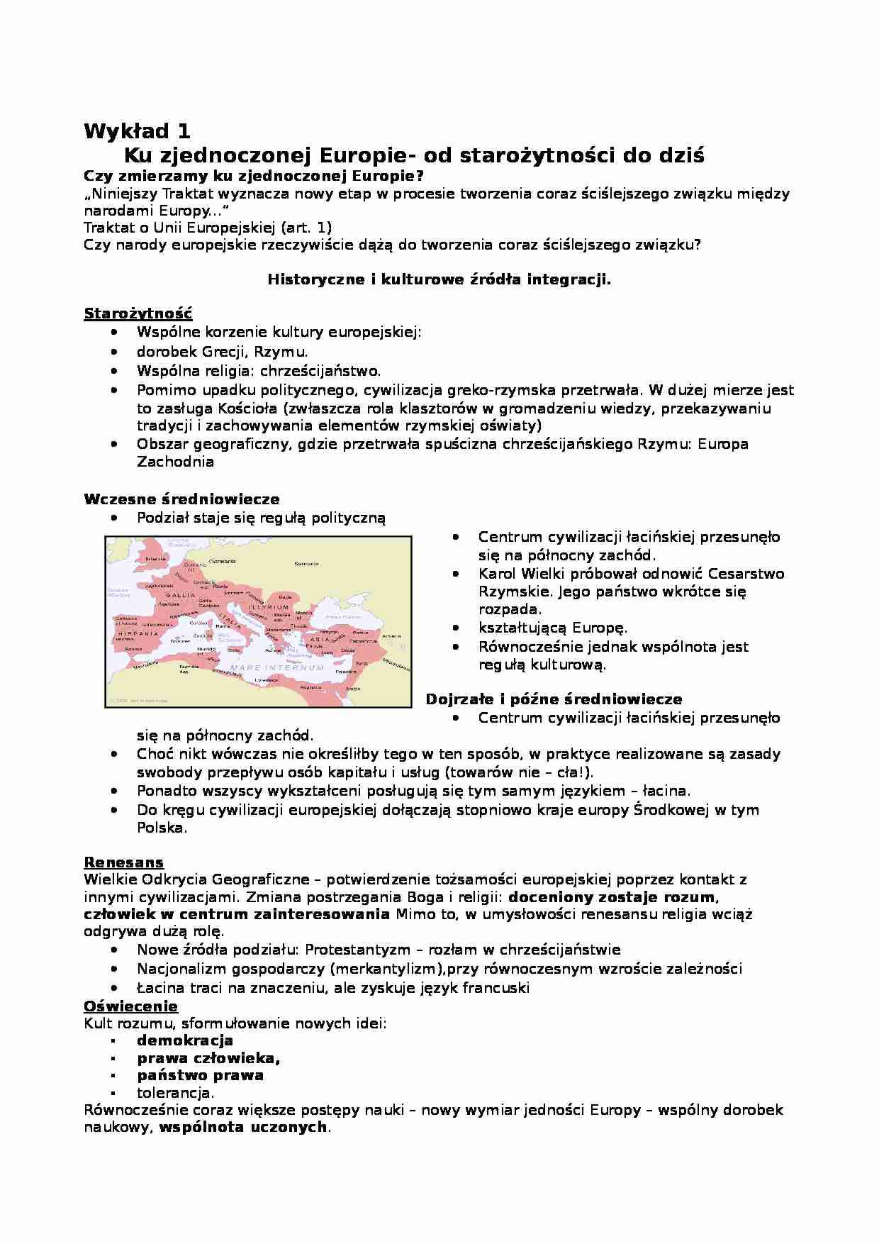 Źródła i historia integracji europejskiej  - strona 1