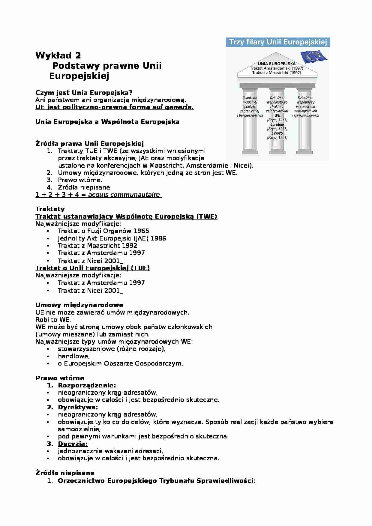 Podstawy prawne Unii Europejskiej  - strona 1