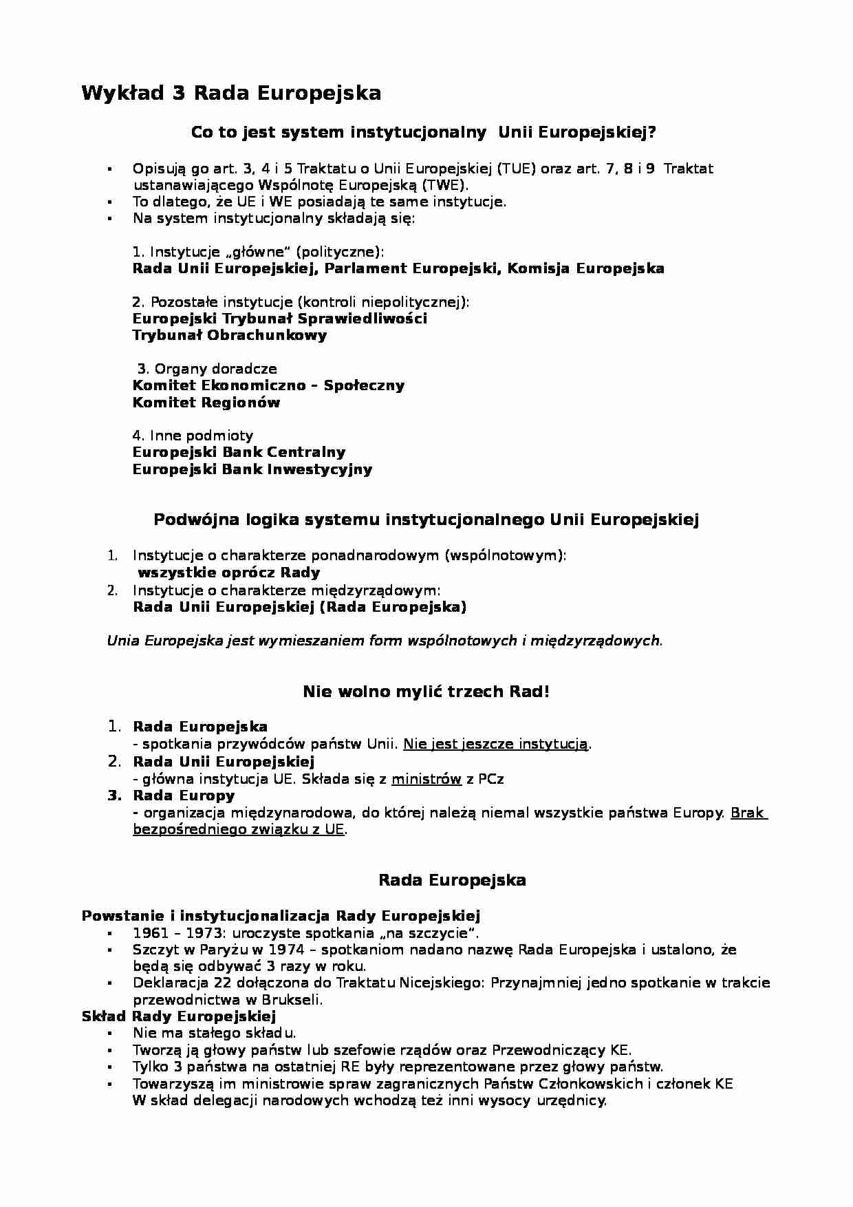 System instytucjonalny Unii Europejskiej  - strona 1