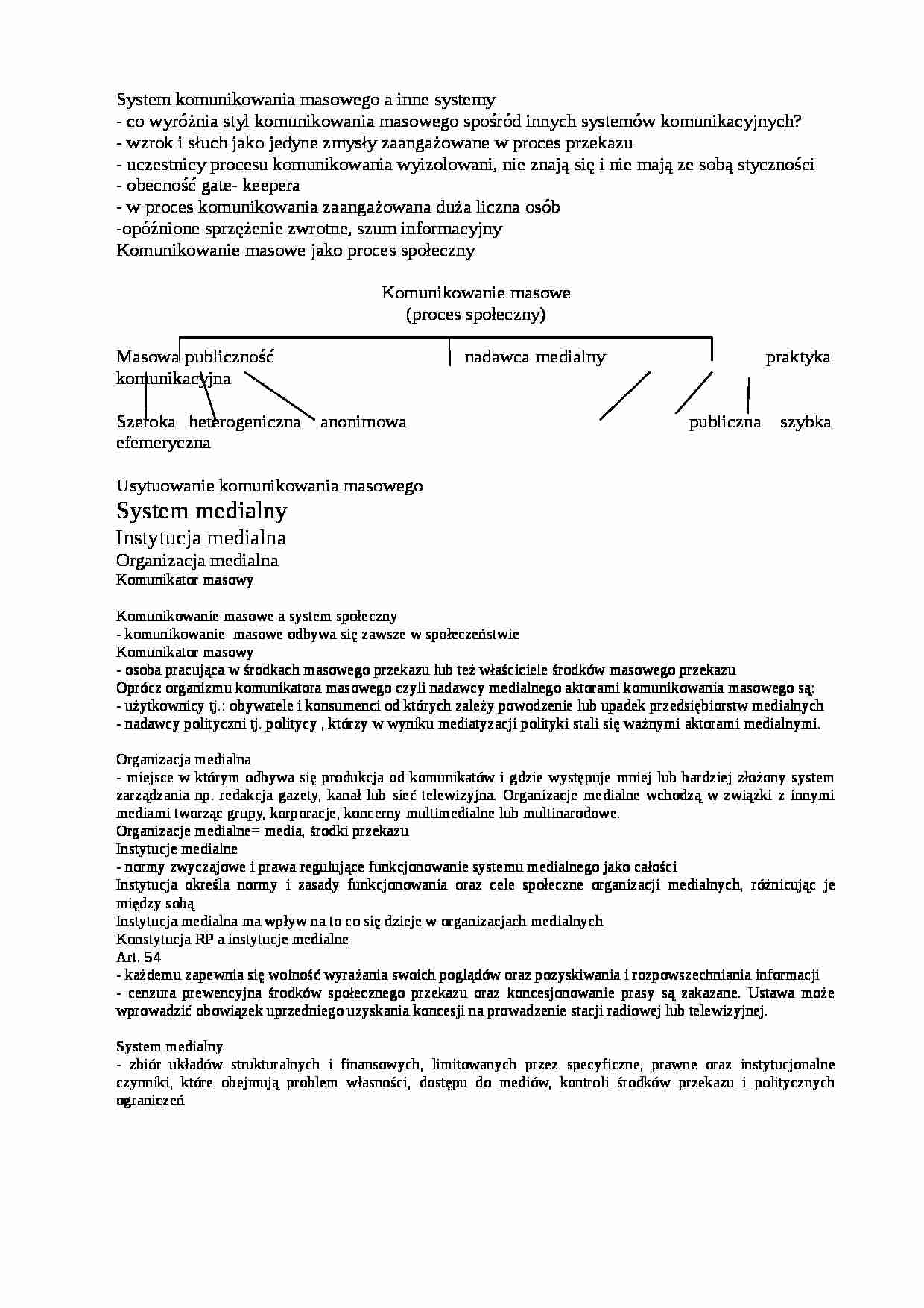 Komunikowanie masowe  - strona 1