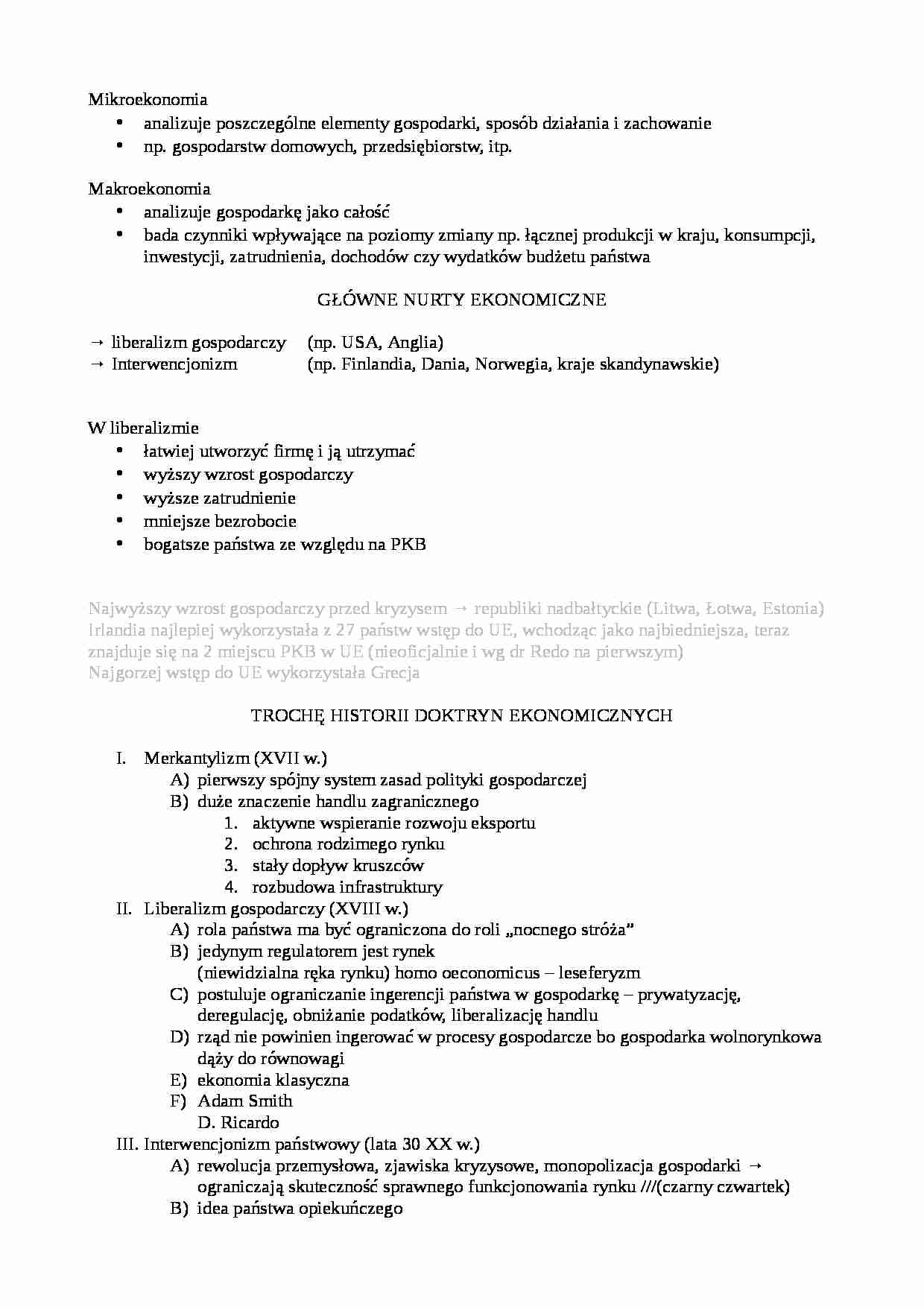 Główne nurty ekonomii - strona 1