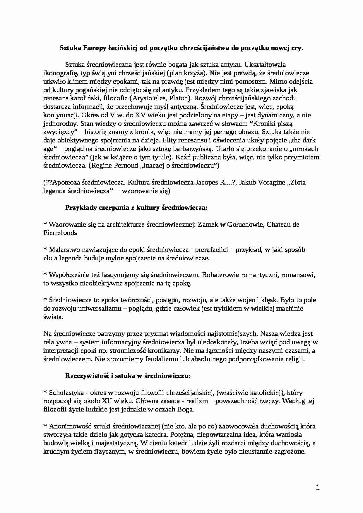 Sztuka Europy łacińskiej - strona 1
