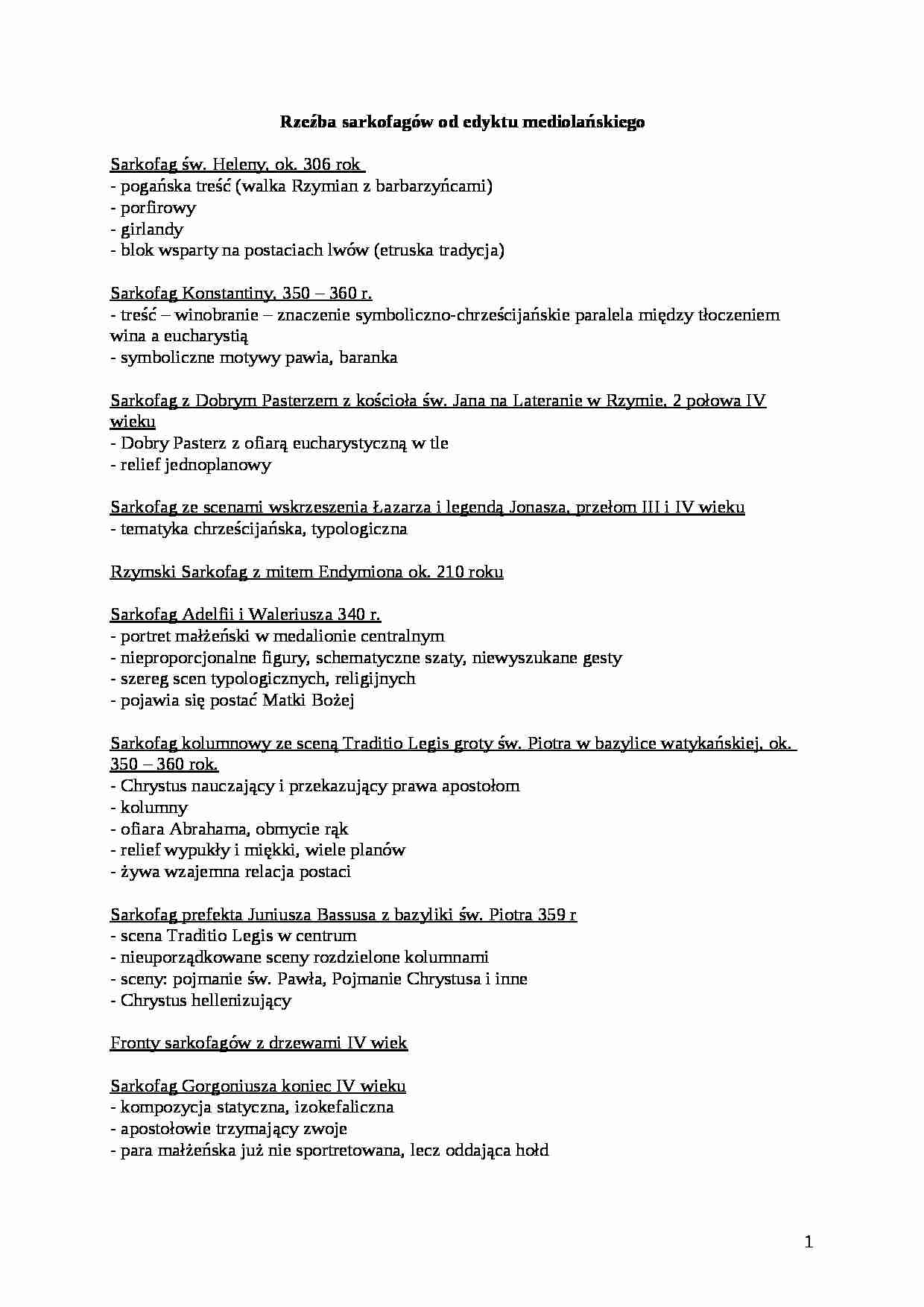 Rzeźba sarkofagów od edyktu mediolańskiego - strona 1