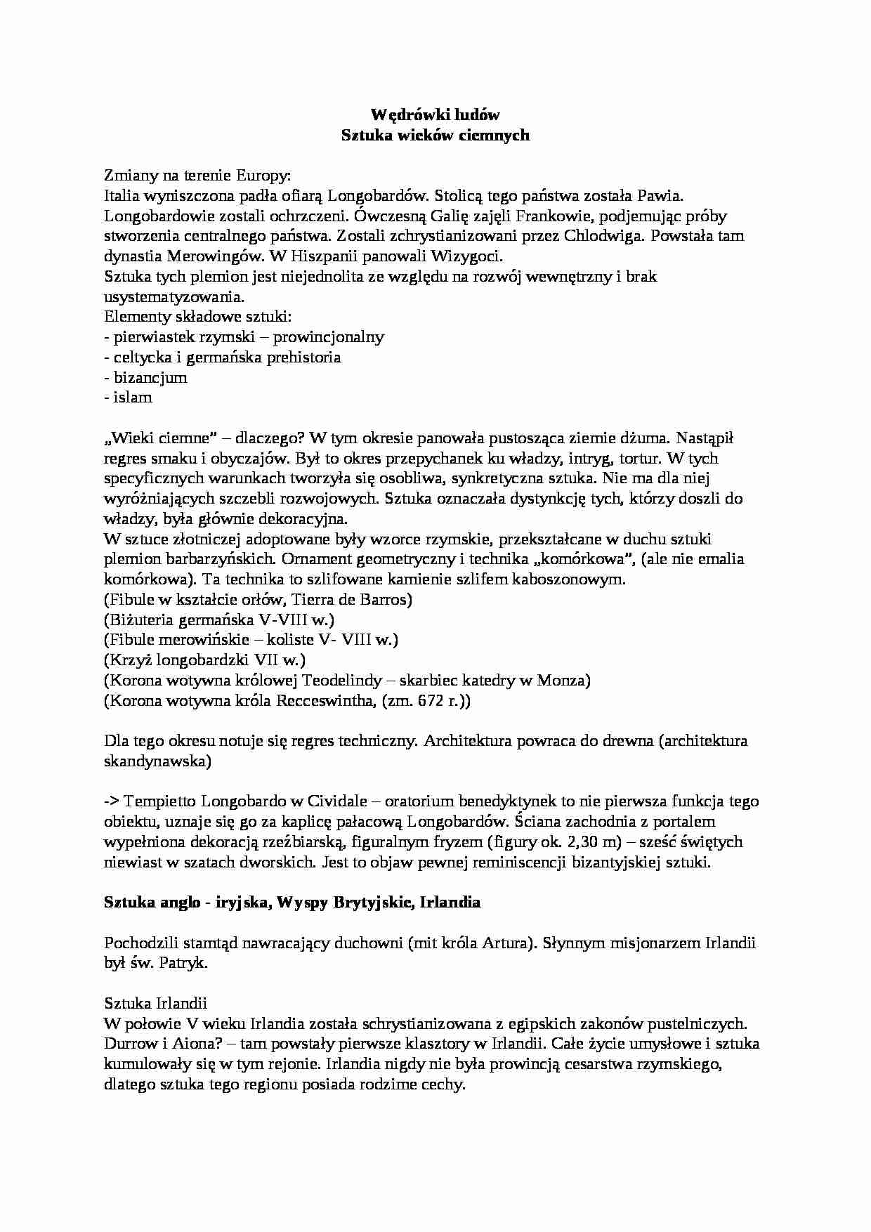 Sztuka wieków ciemnych - strona 1