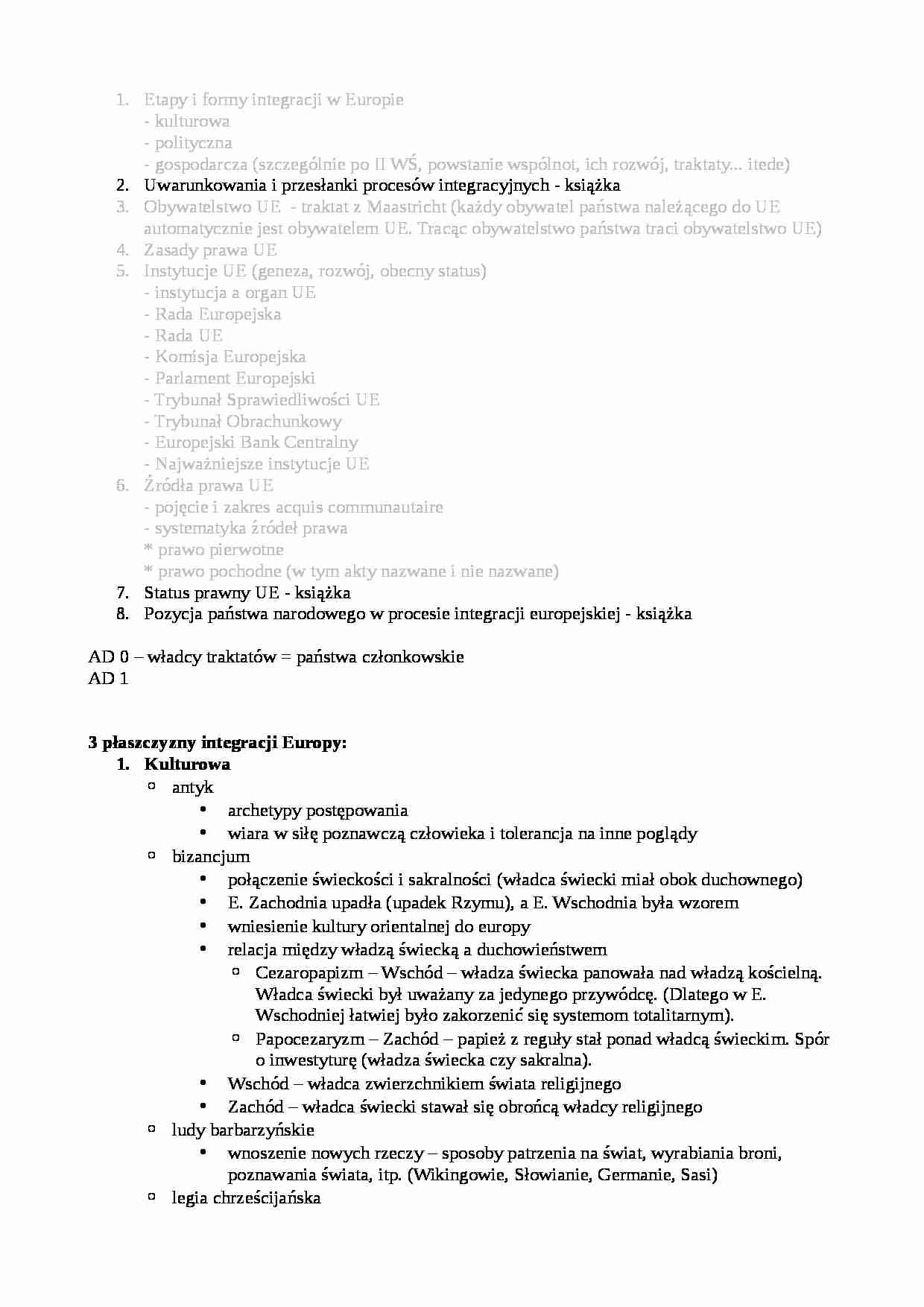 Integracja europejska - wprowadzenie  - strona 1