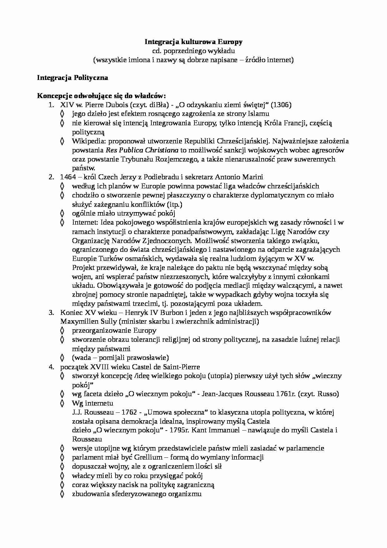 Integracja kulturowa Europy - strona 1