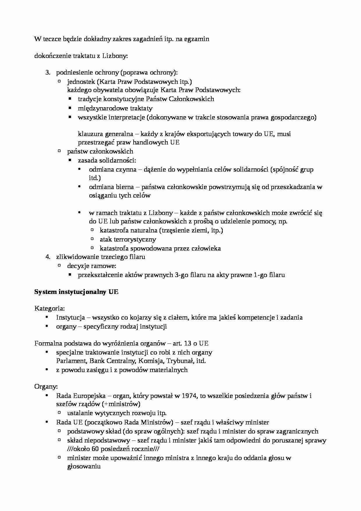 System instytucjonalny Unii Europejskiej - strona 1