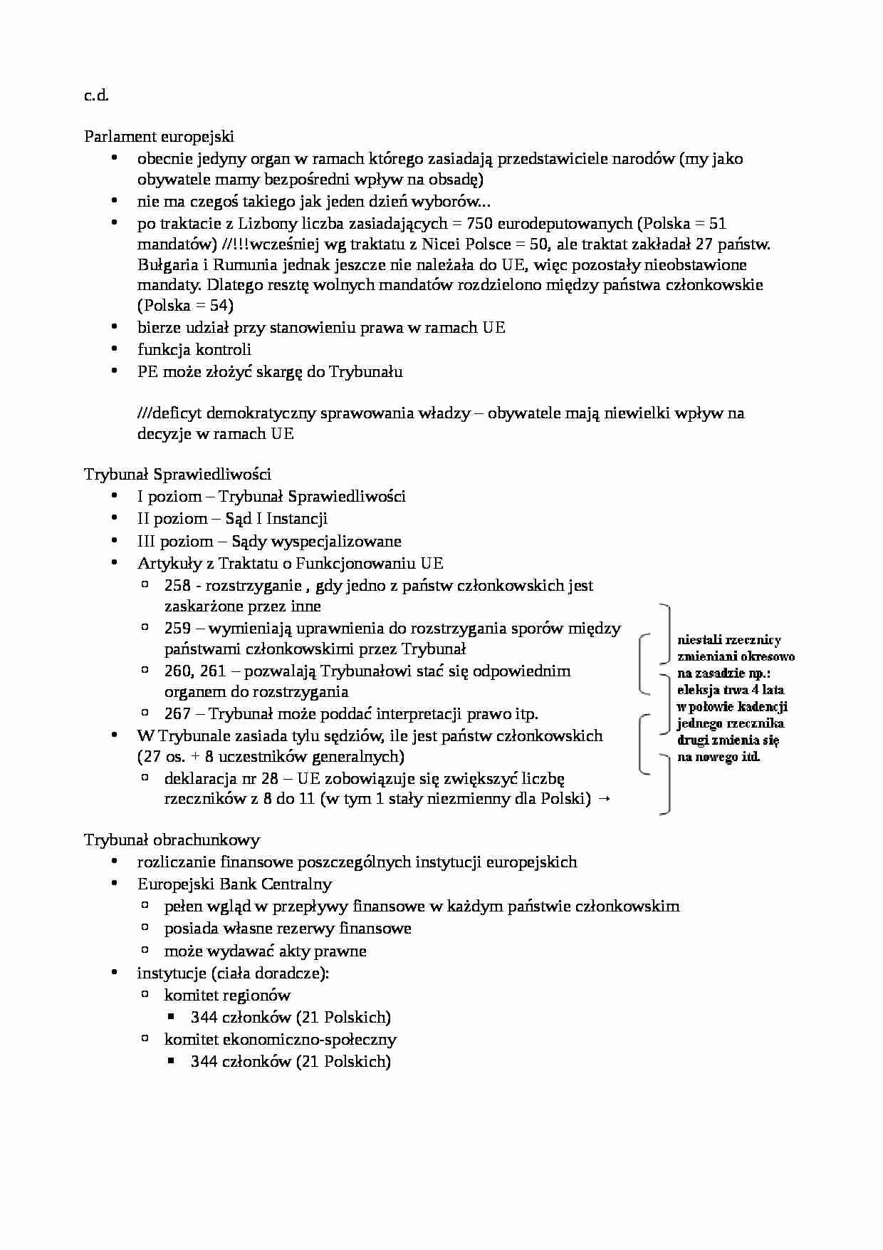 System instytucjonalny Unii Europejskiej - strona 1