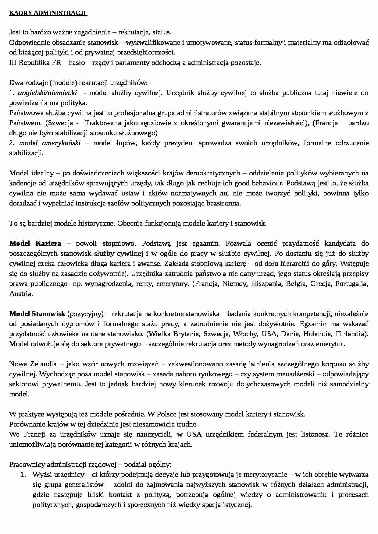 Kadry administracji - strona 1