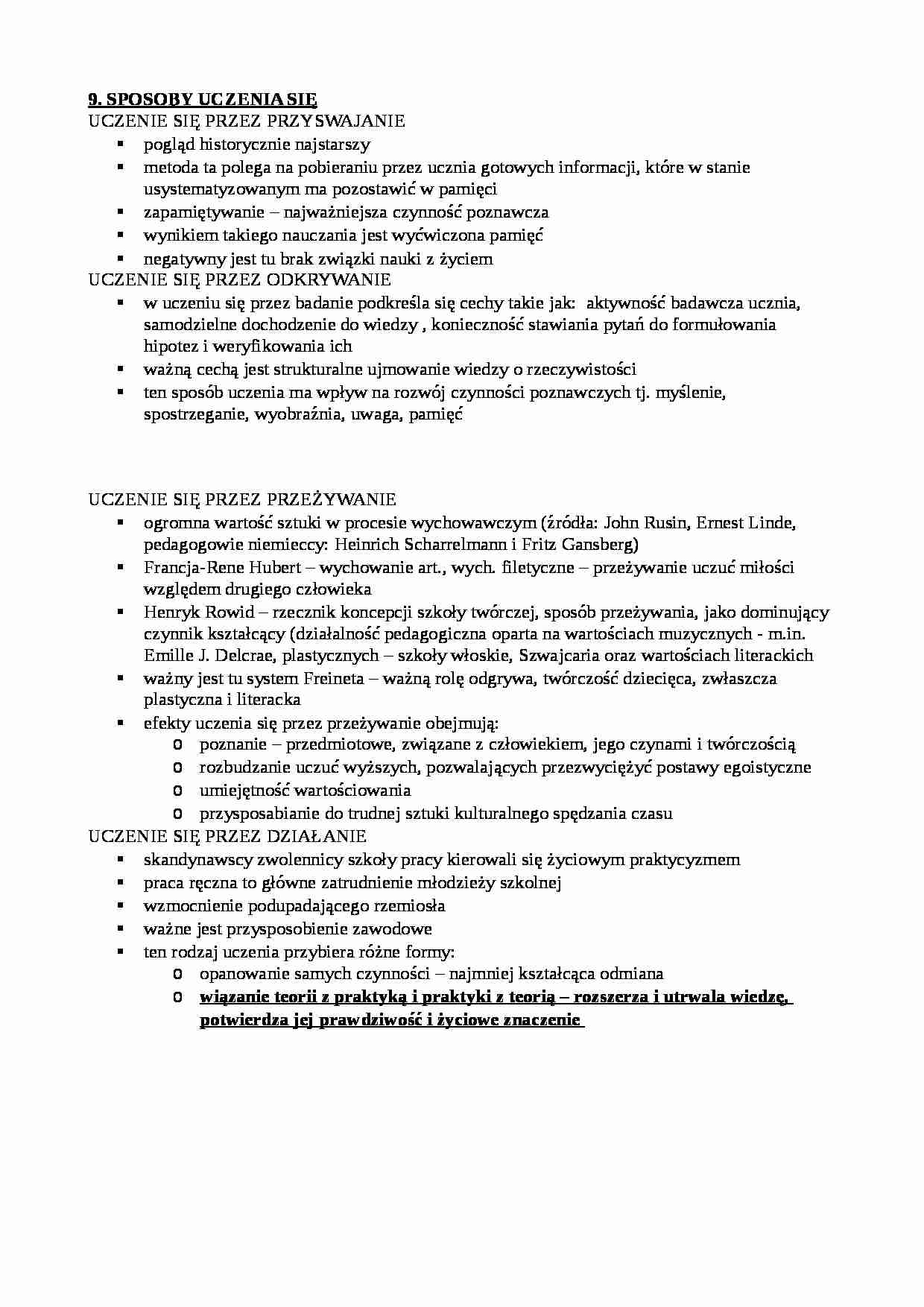 Sposoby uczenia się  - strona 1