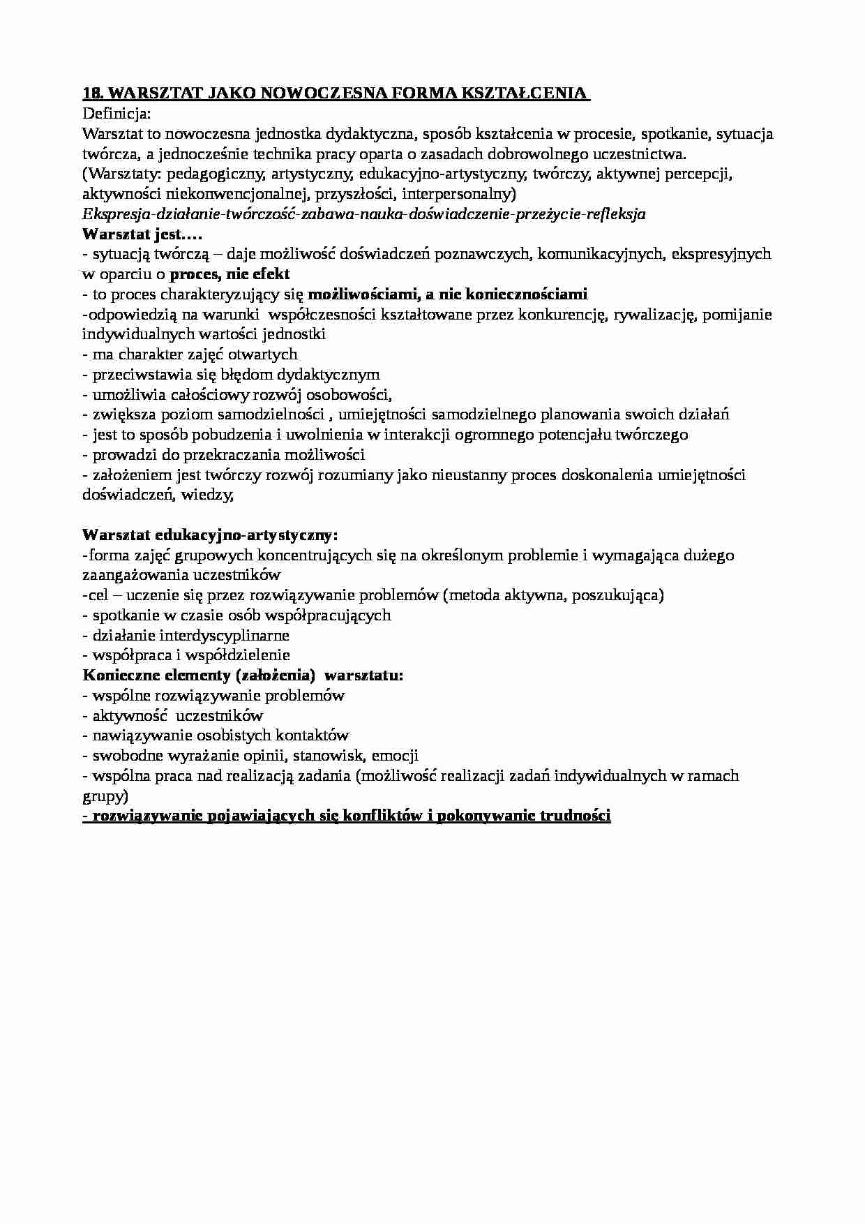 Nowoczesne formy kształcenia - warsztat  - strona 1