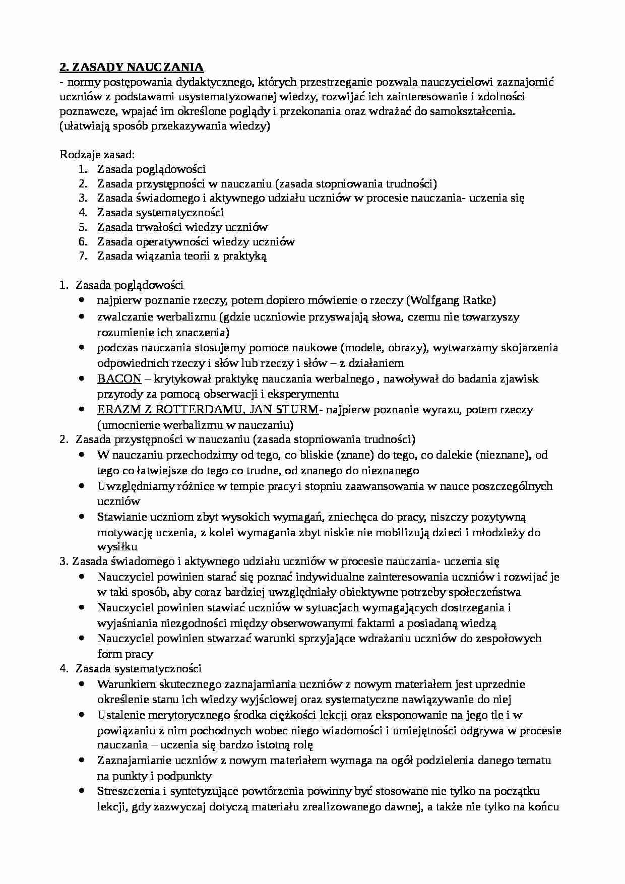 Zasady nauczania  - strona 1
