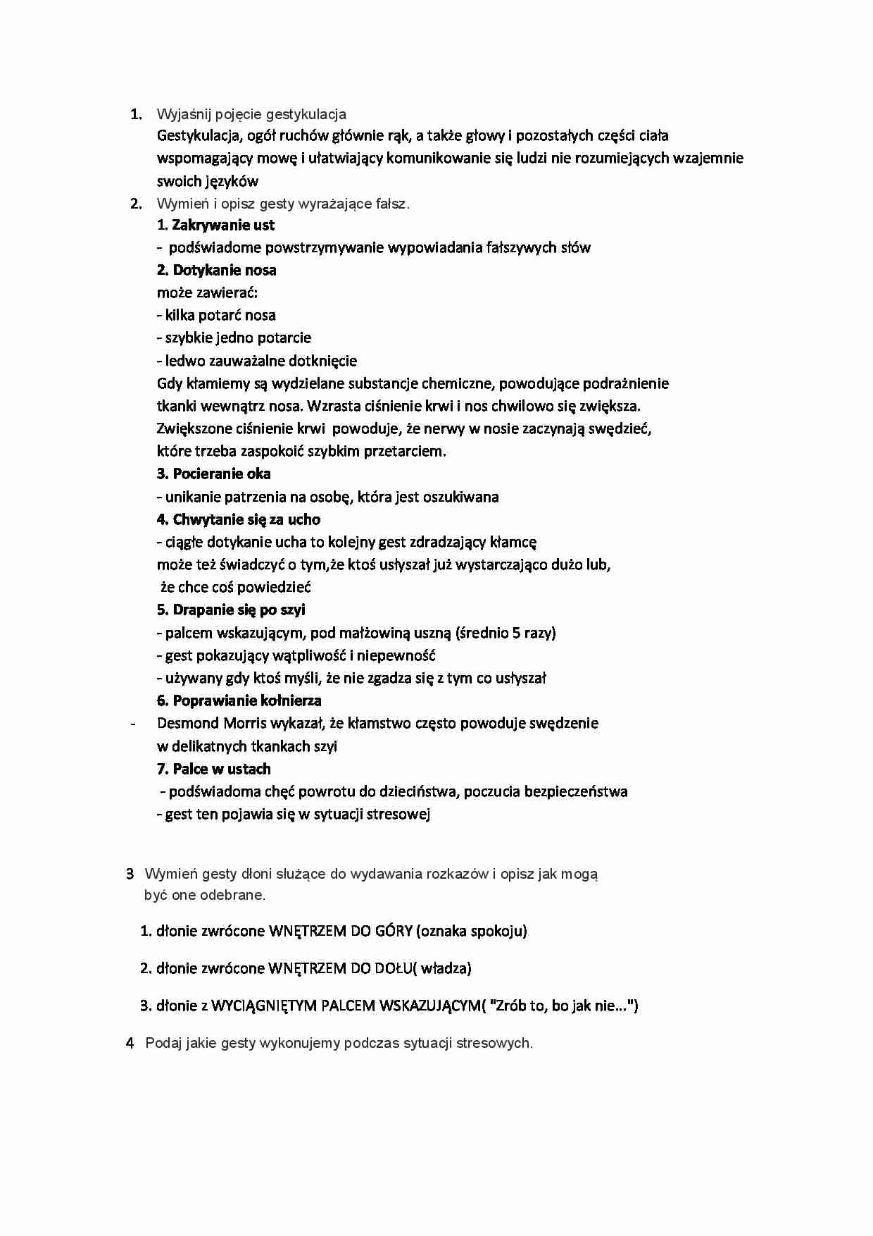 Gestykulacja - pojęcie, znaczenie gestów  - strona 1