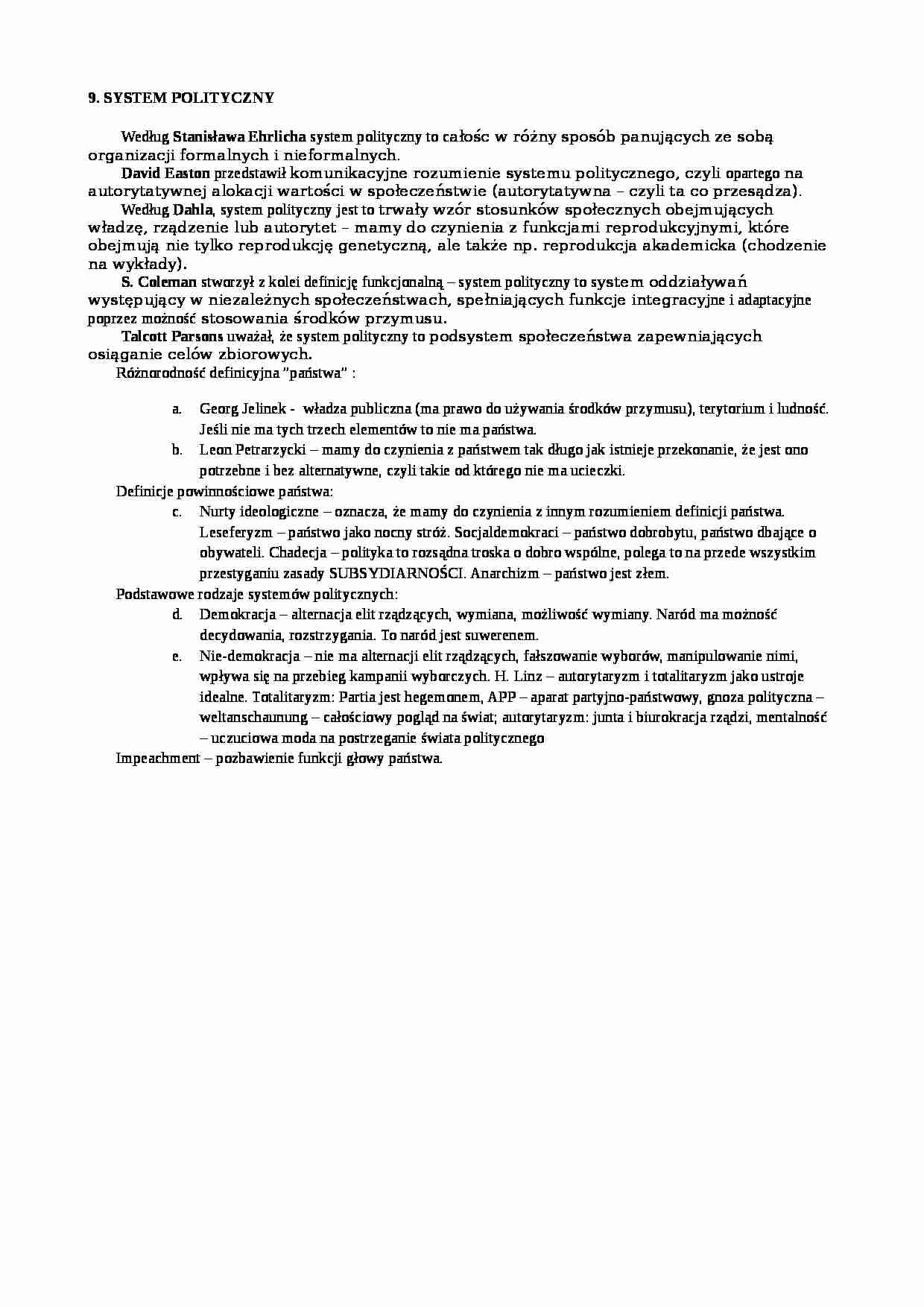 System polityczny - definicje - strona 1