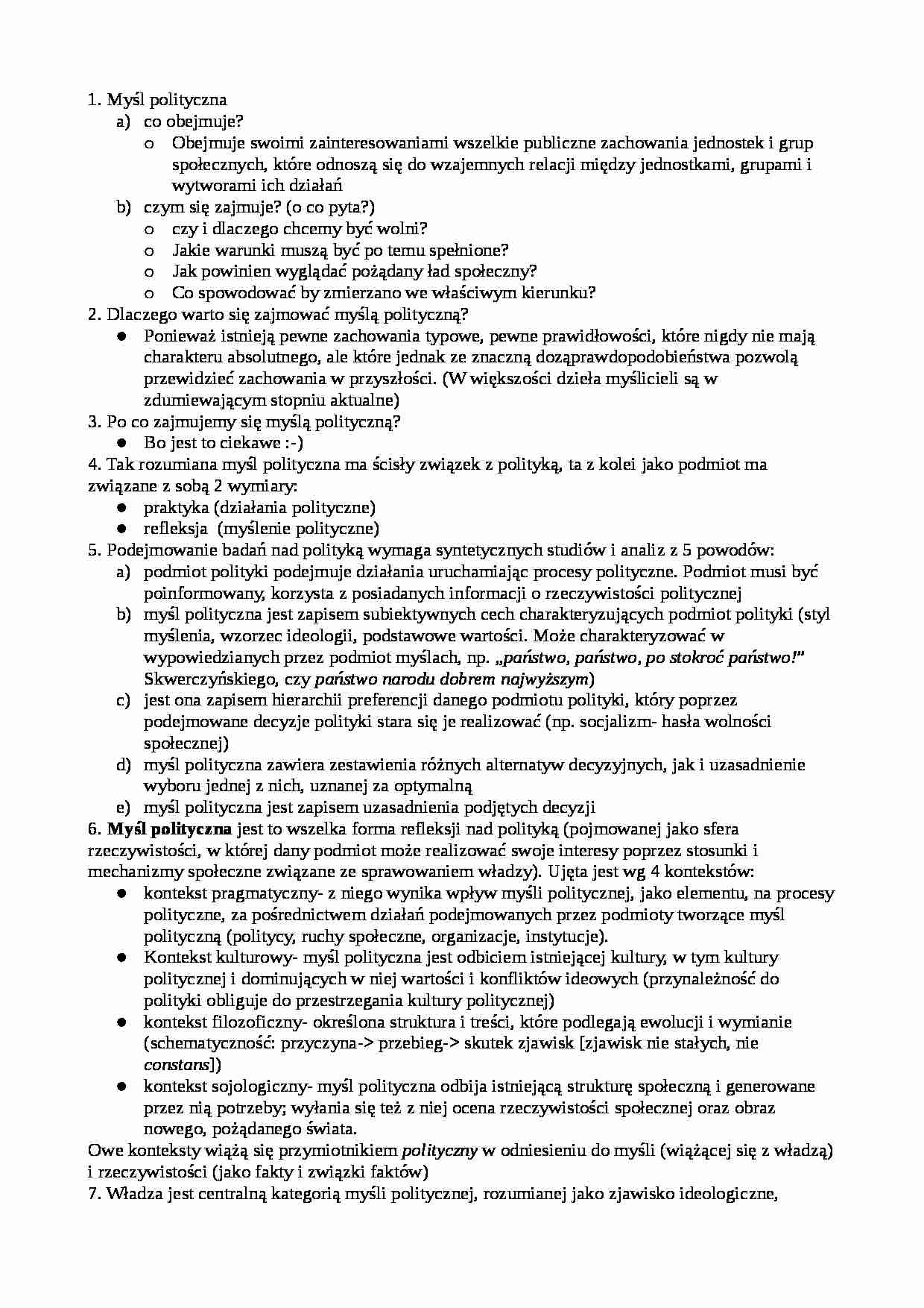 Myśl polityczna - rozważania metodologiczne - strona 1
