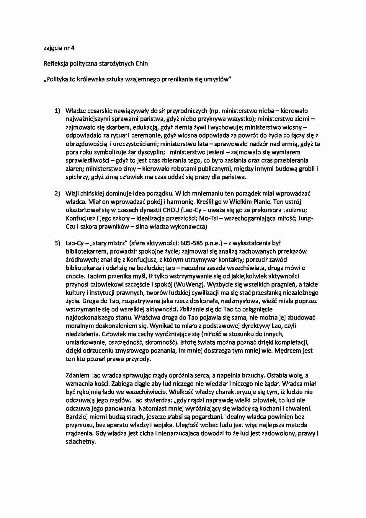 Refleksja polityczna starożytnych Chin - strona 1