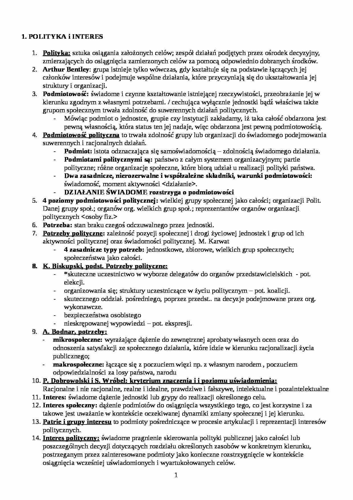 Polityka a interes  - strona 1