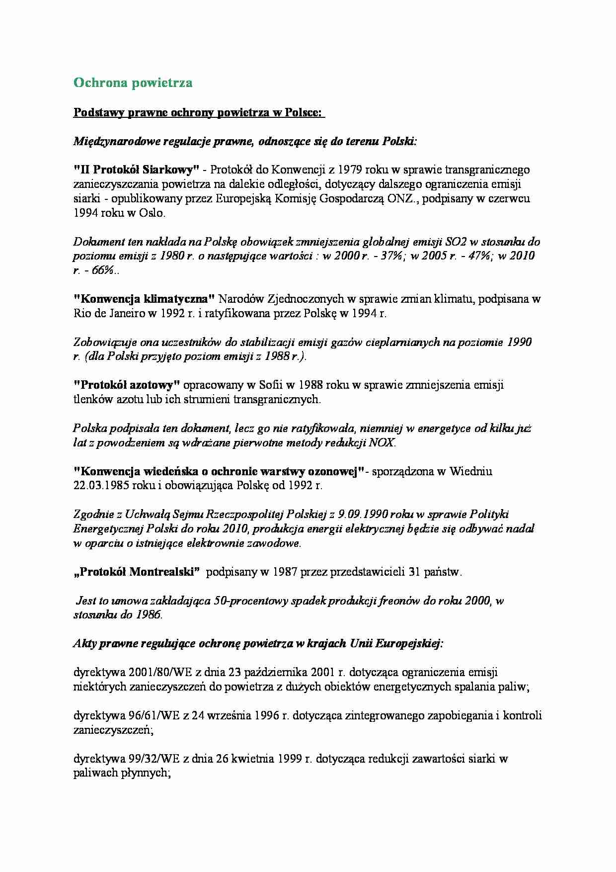 Ochrona powietrza w ochronie środowiska - strona 1