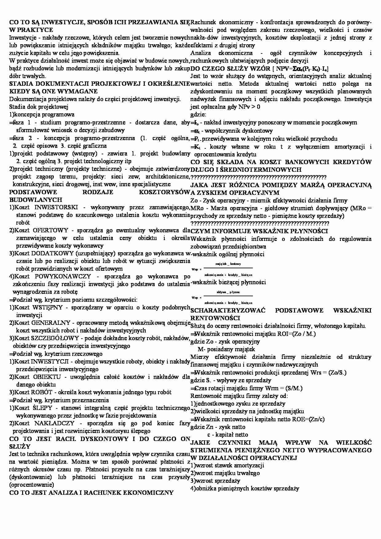 Materiały na zaliczenie - ekonomia - strona 1