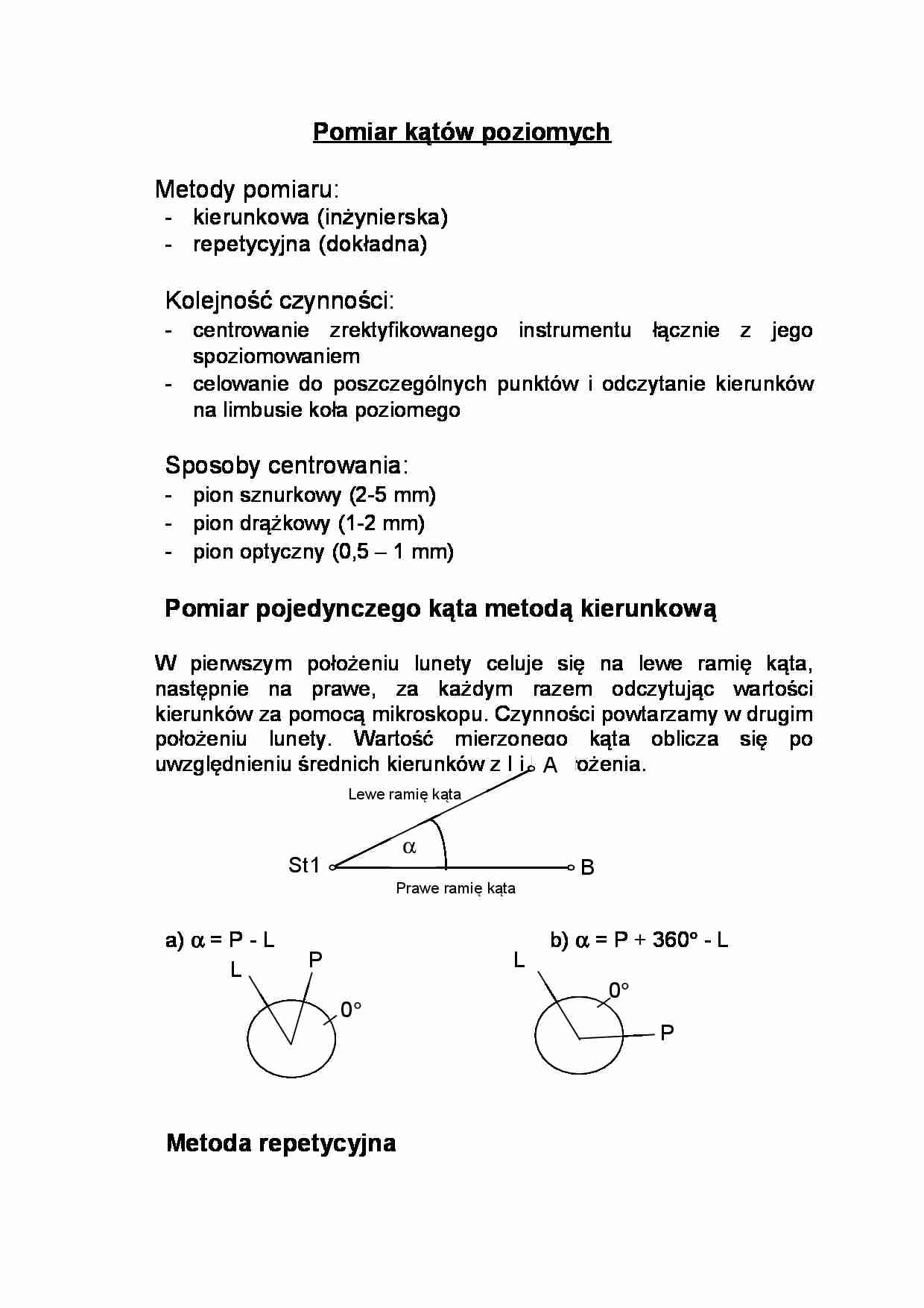 Pomiar kątów poziomych - strona 1