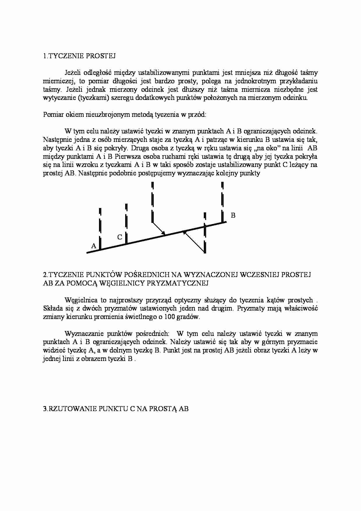 Tyczenie prostej - geodezja - strona 1
