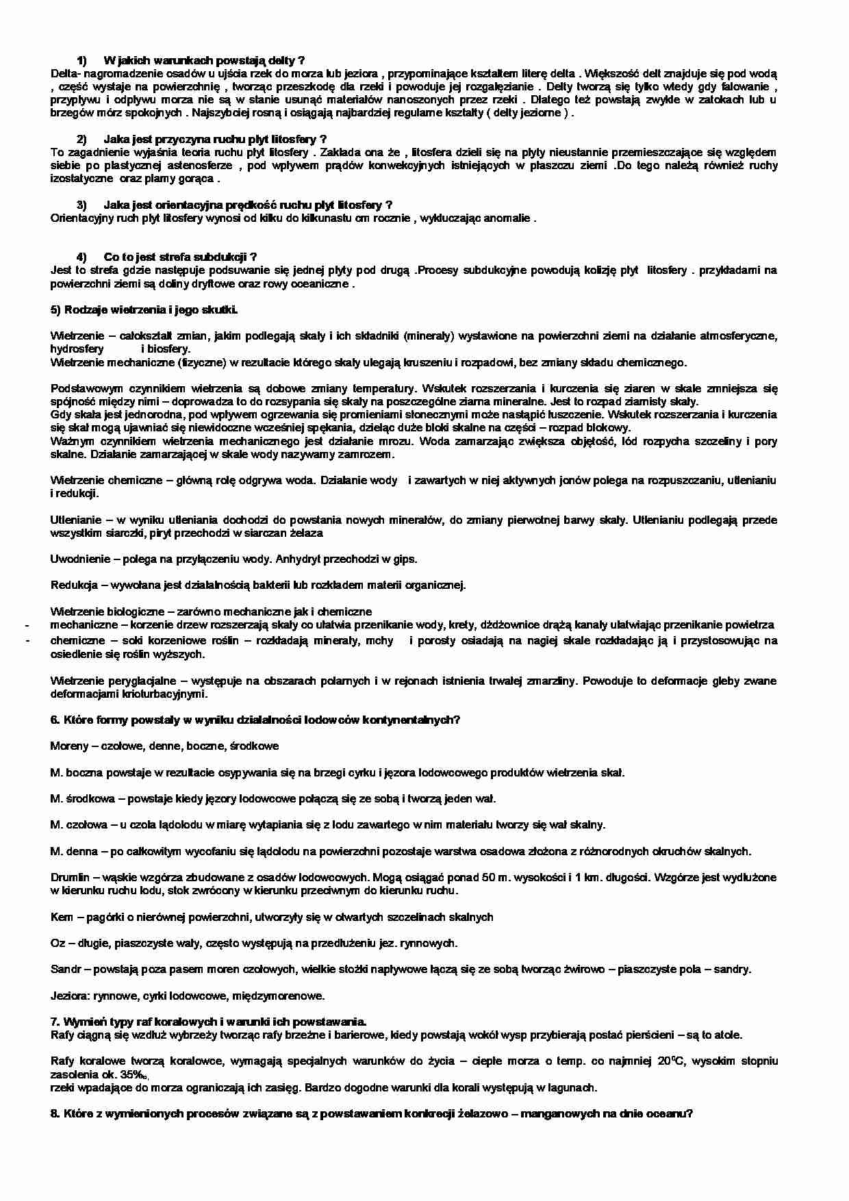 Egzamin z geologii - strona 1