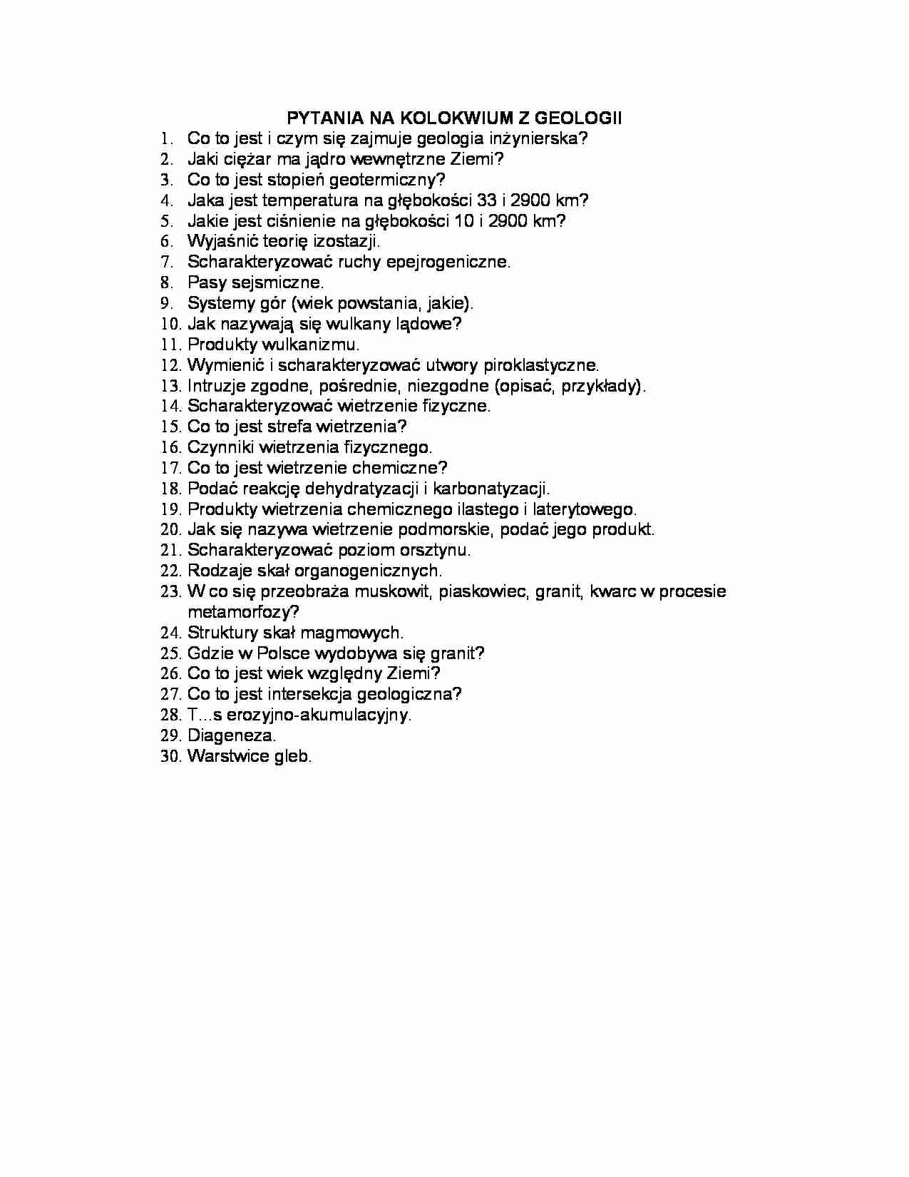 Geologia - kolokwium 1 - strona 1