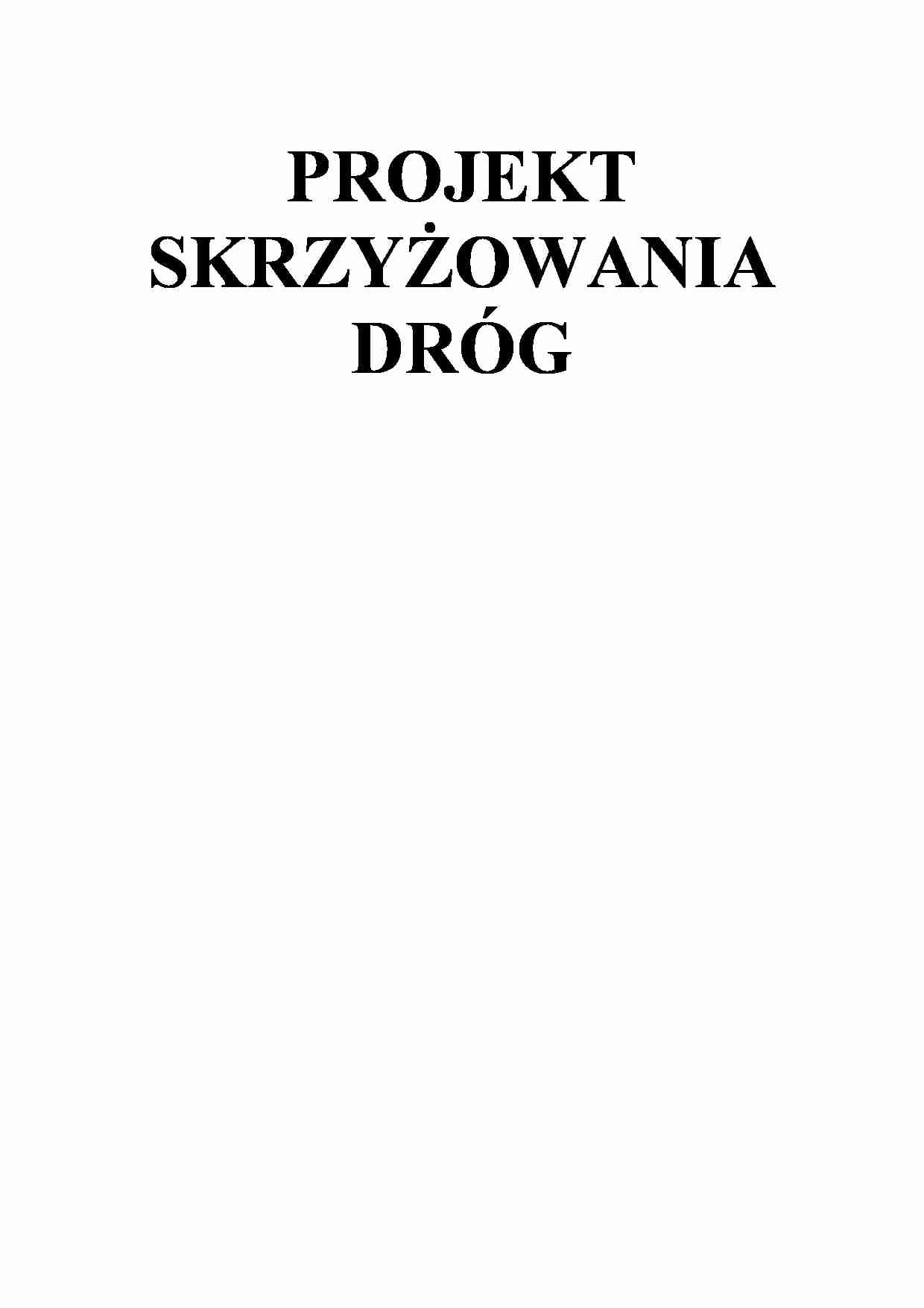 Projekt skrzyżowania dróg - strona 1