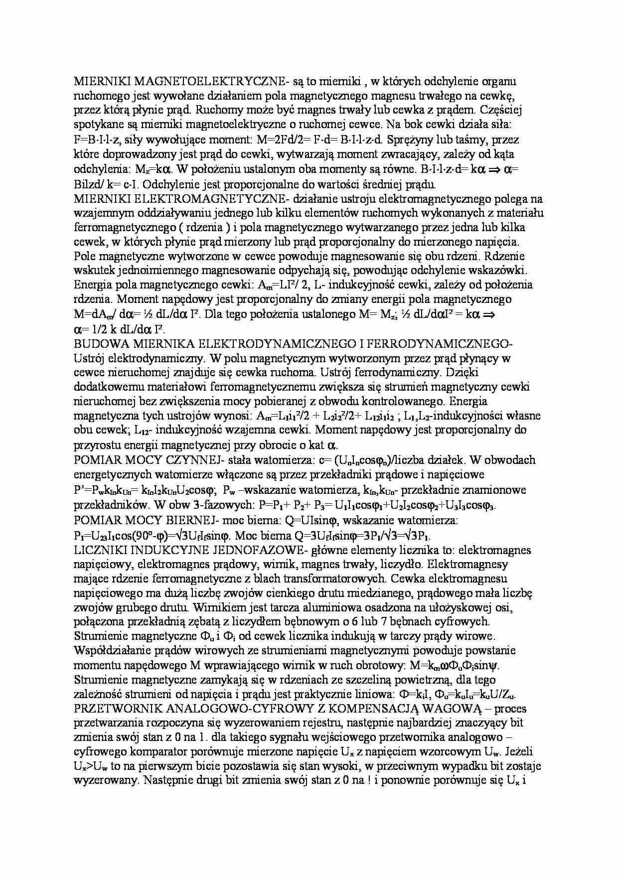 Instalacje elektryczne - mierniki - strona 1