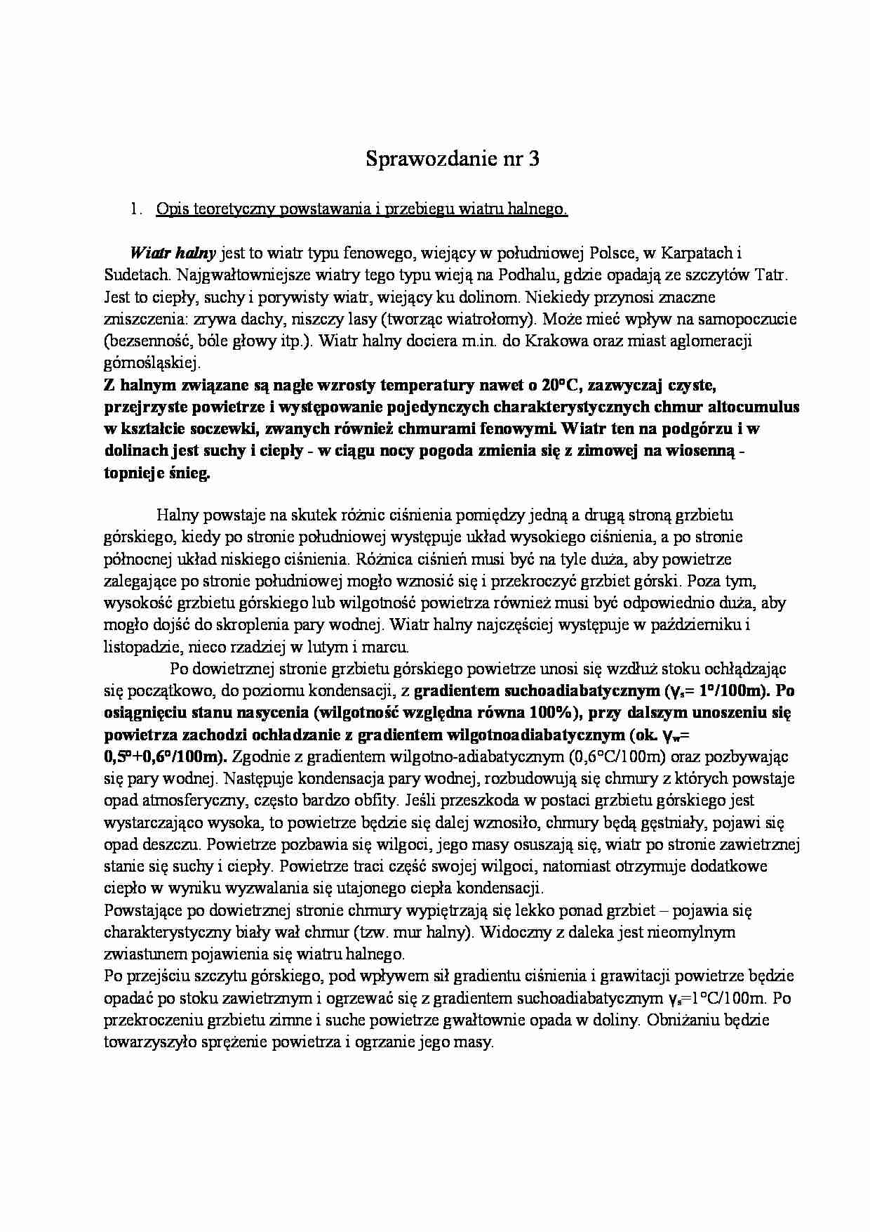 Powstawanie i przebieg wiatru halnego - strona 1