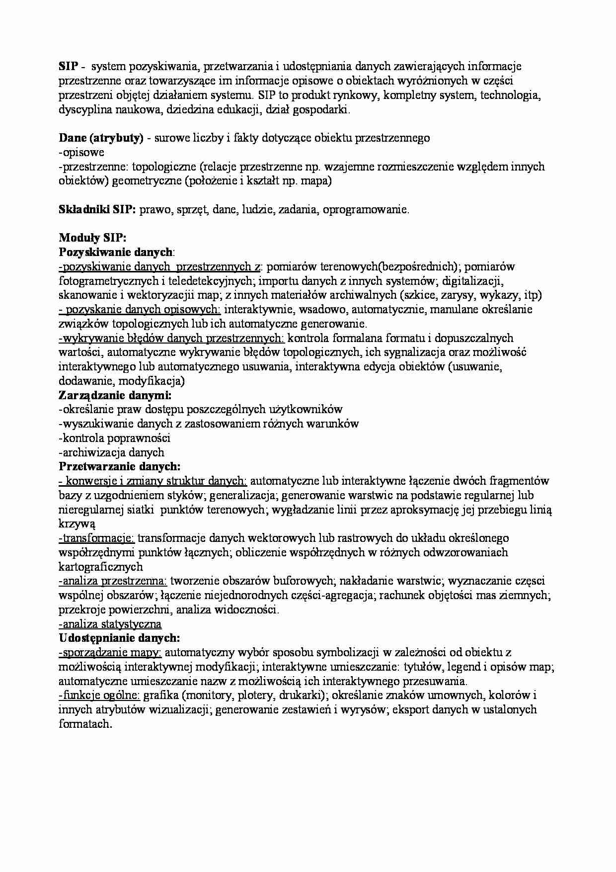 Systemy informacji przestrzennej - dane - strona 1