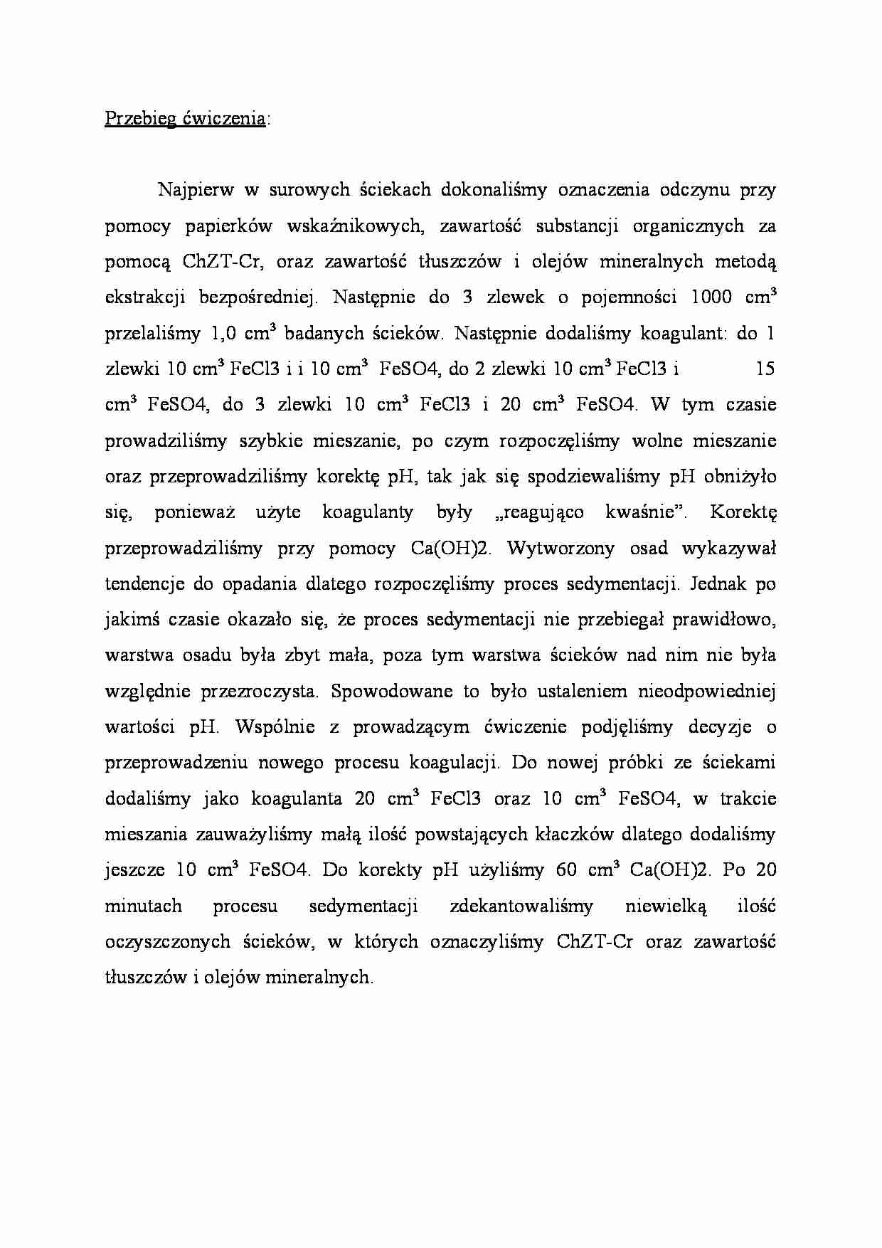 Oczyszczanie ścieków zawierających emulsje olejowe - strona 1