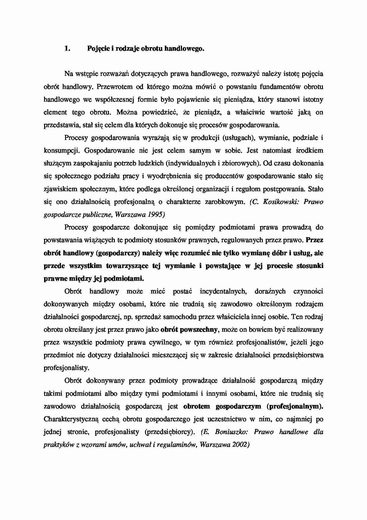 Prawo handlowe w systemie prawa - strona 1