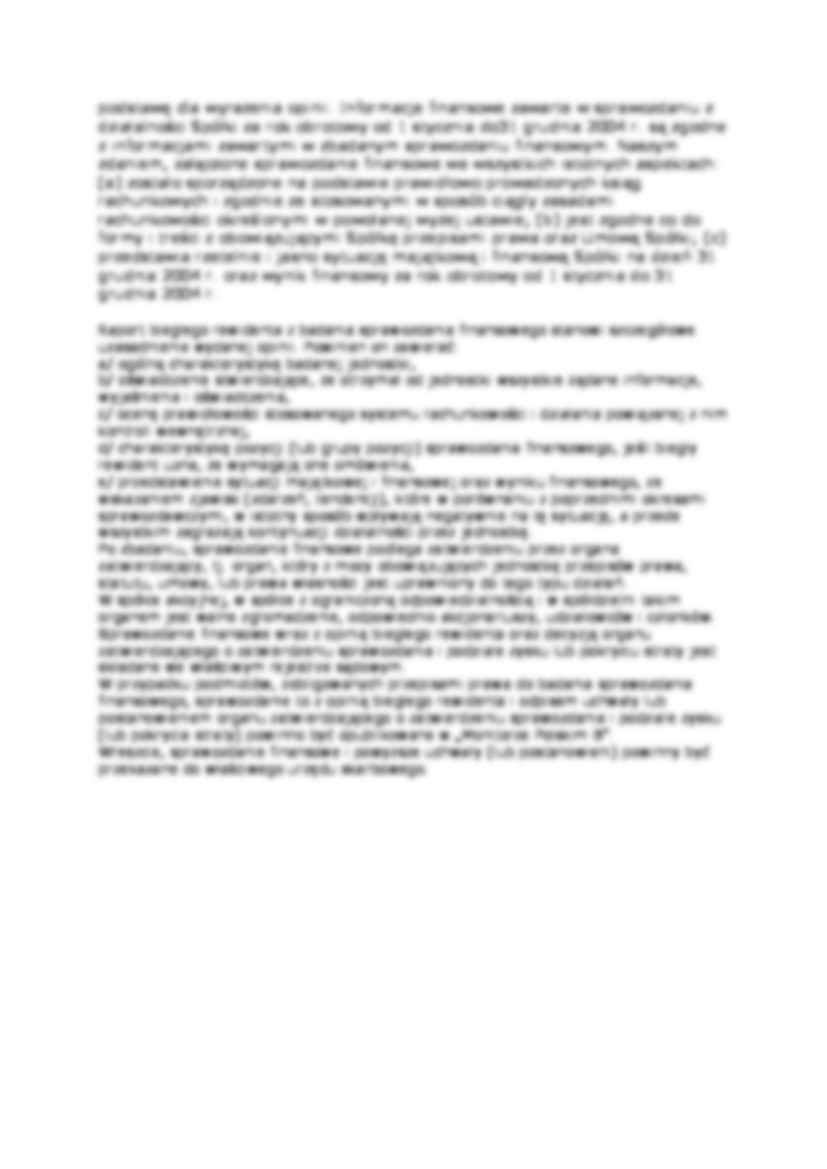 Opinia i raport z badania sprawozdania finansowego - strona 2