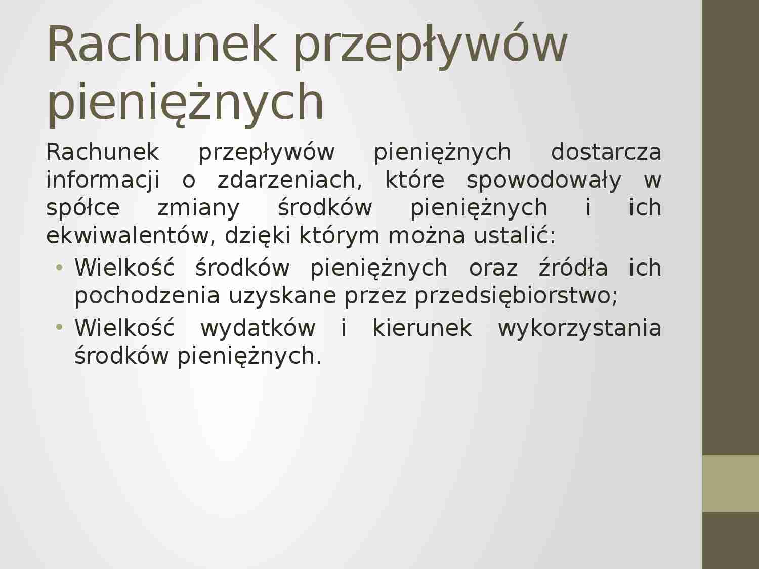 Rachunek przepływów pieniężnych -  analiza wstępna - strona 1