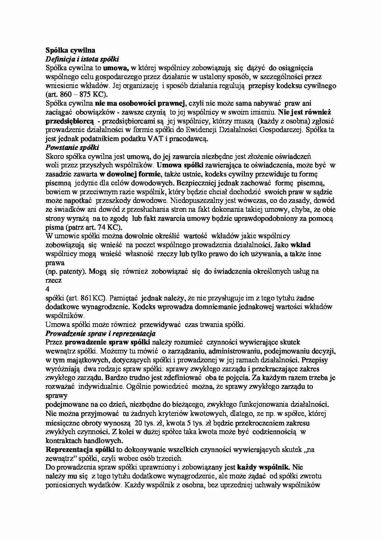 Spółka cywilna - strona 1