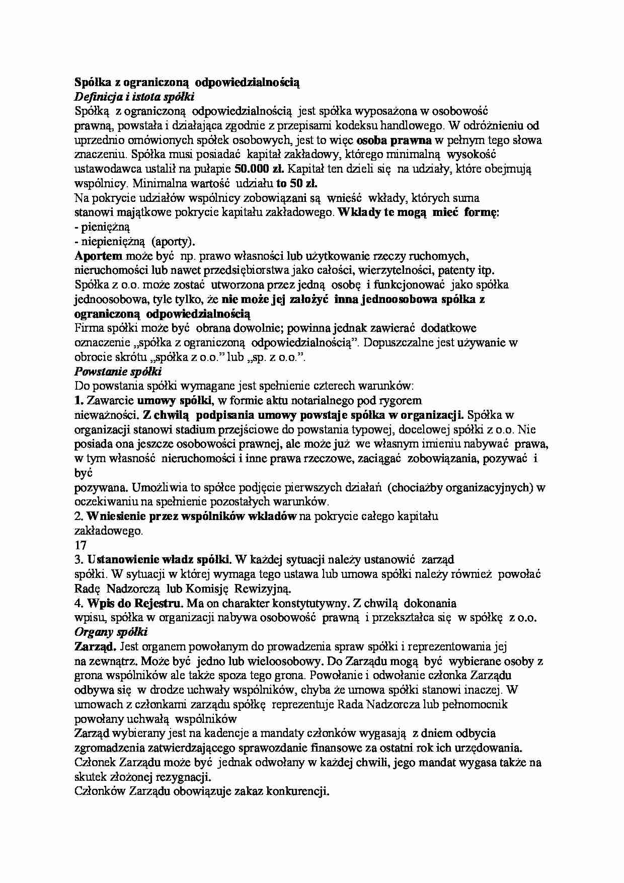 Spółka z ograniczoną odpowiedzialnością - Rada Nadzorcza - strona 1