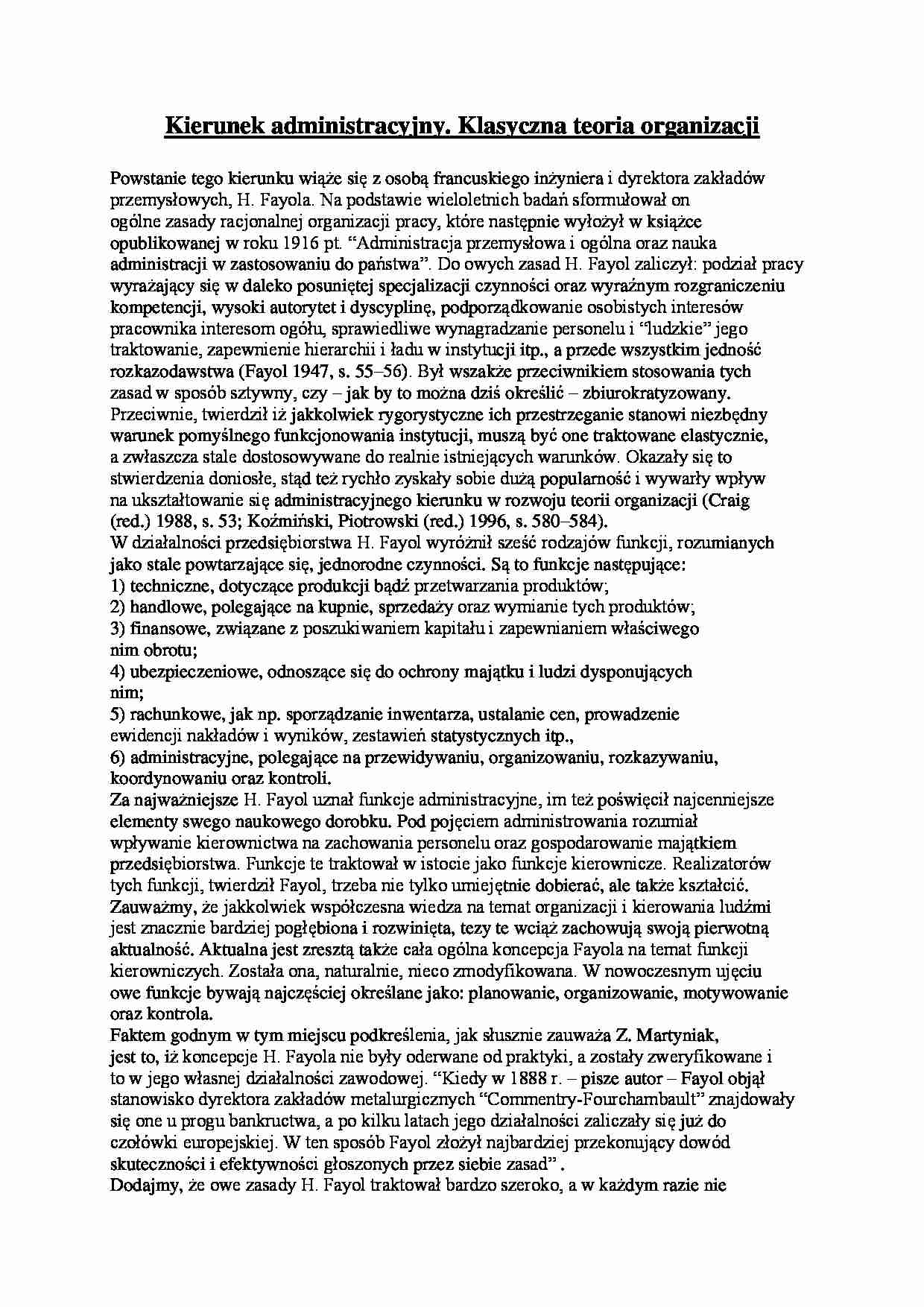 Kierunek administracyjny w zarządzaniu  - strona 1