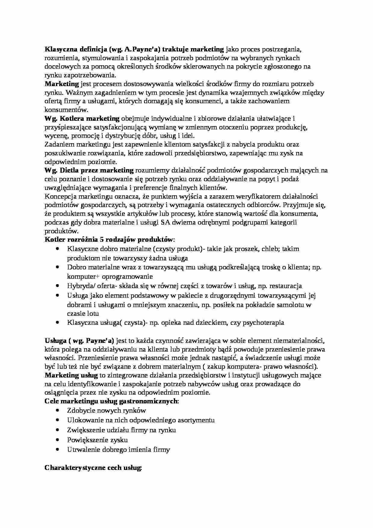 Podstawy marketingu - pojęcia - strona 1