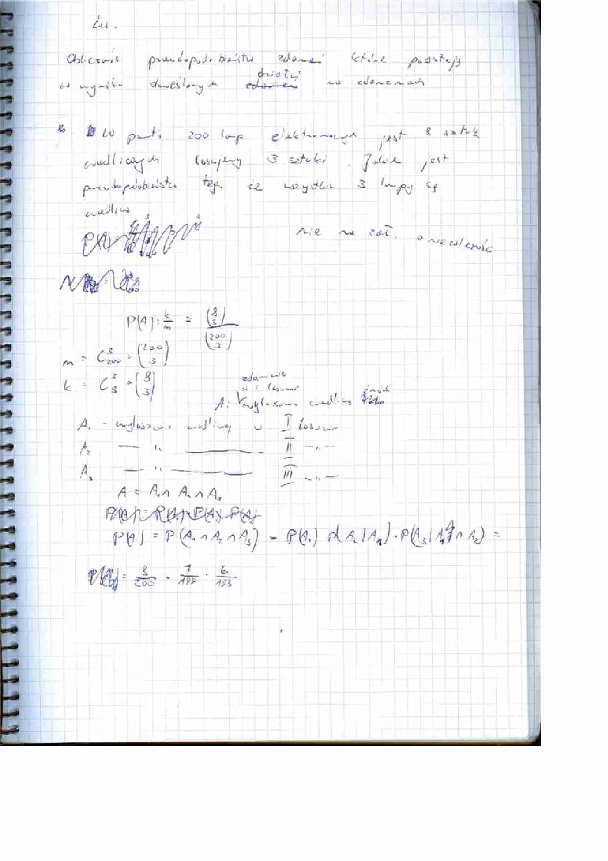 Zadania z probalistyki i statystyki3 - strona 1