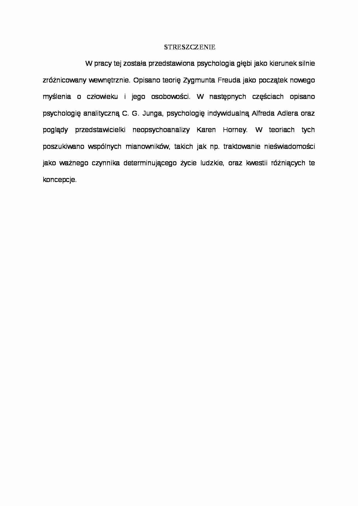 Psychologia głębi - praca - strona 1