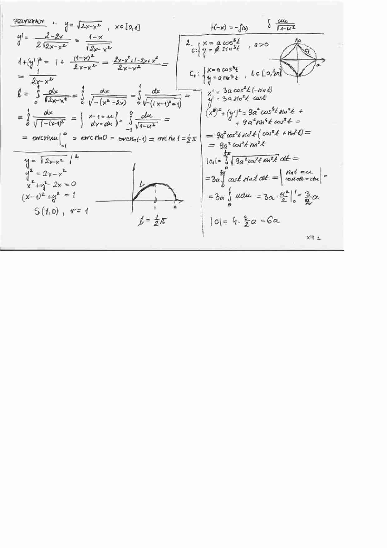 Całka riemanna - Długość łuku - strona 1