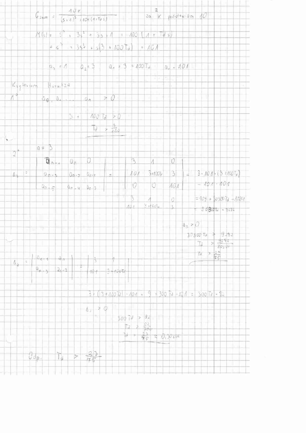 Kryterium Hurwitza - zadanie - strona 1