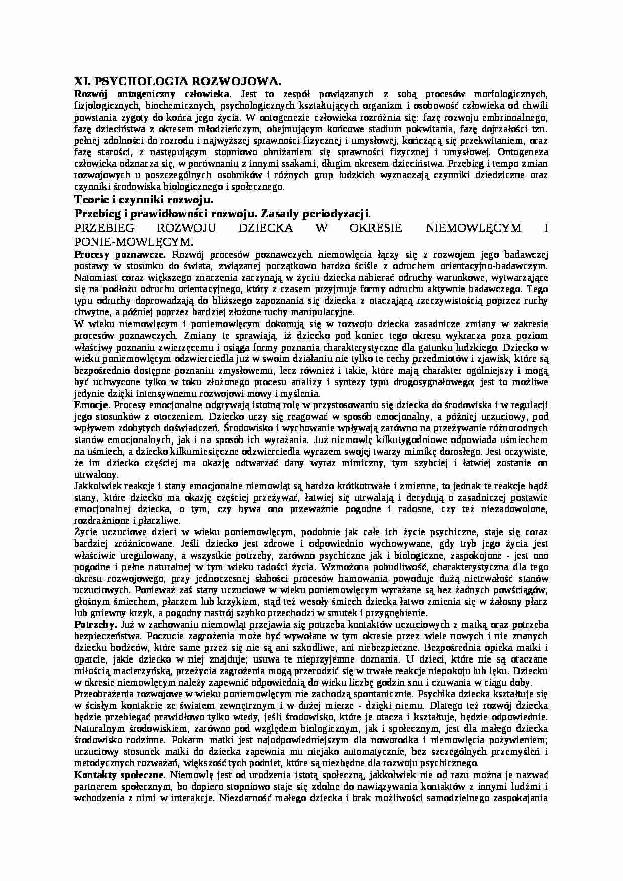 Psychologia rozwojowa - strona 1